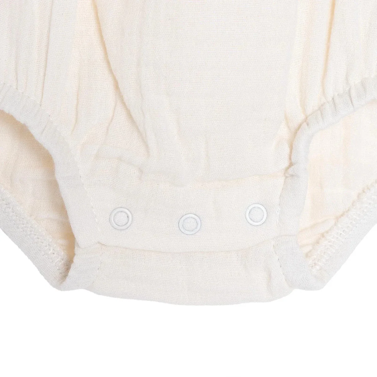 HelloBaby Girls Short-Sleeve Muslin Bodysuit - Ecru - Image 7
