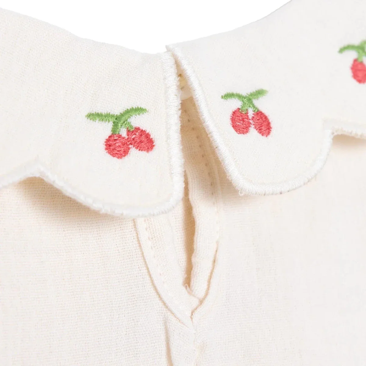 HelloBaby Girls Short-Sleeve Muslin Bodysuit - Ecru - Image 9