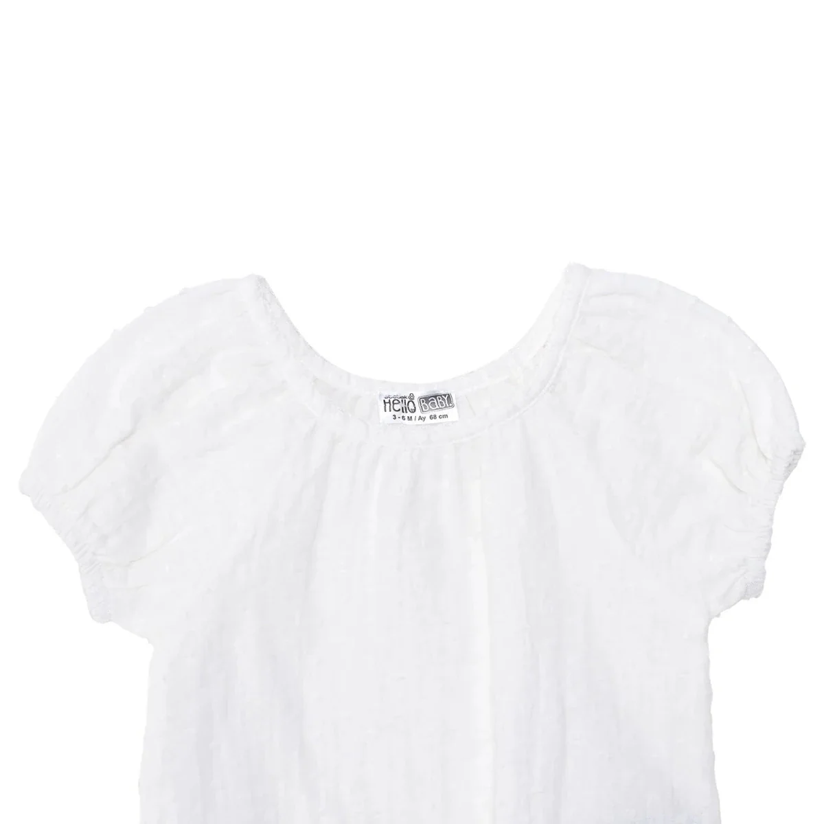 HelloBaby Girls Short-Sleeve Bodysuit Crew Neck - Ecru - Image 3