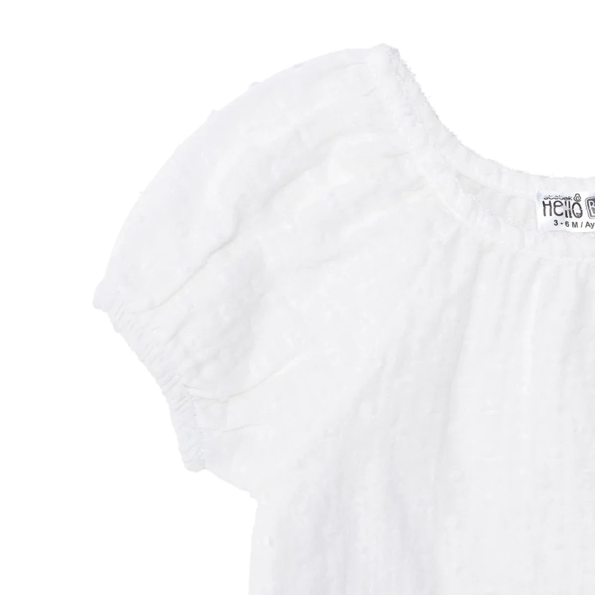 HelloBaby Girls Short-Sleeve Bodysuit Crew Neck - Ecru - Image 4