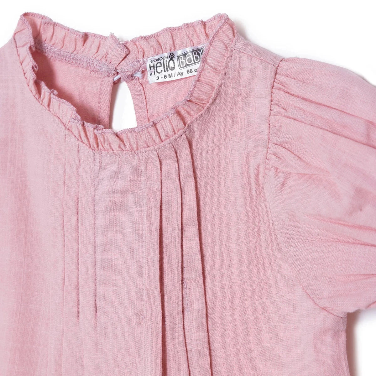 HelloBaby Girls Short-Sleeve Muslin Bodysuit - Pink - Image 3
