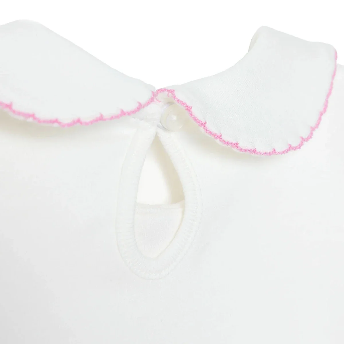 HelloBaby Girls Short-Sleeve Bodysuit Peter Pan Collar - Ecru - Image 7