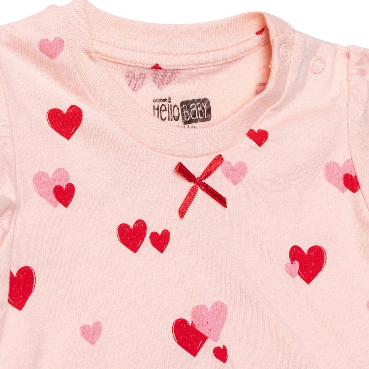 HelloBaby Girls Pyjamas Set Heart Print - Pink - Image 3