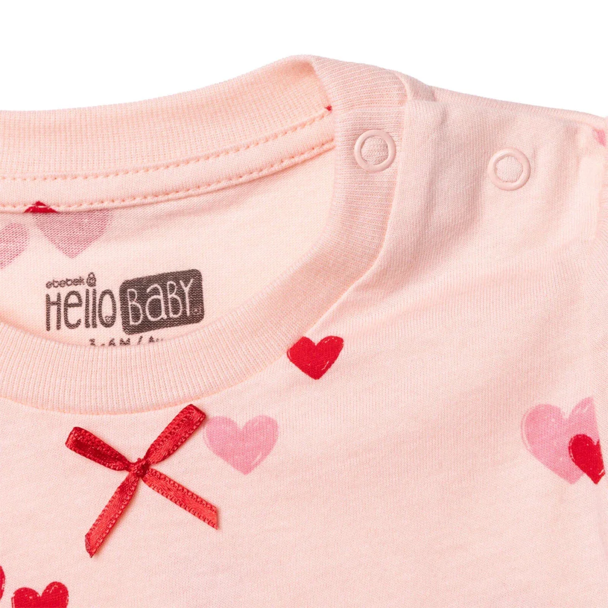 HelloBaby Girls Pyjamas Set Heart Print - Pink - Image 4