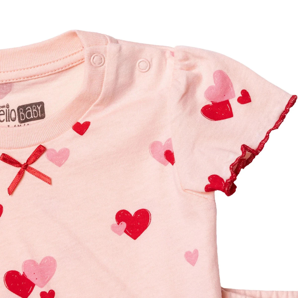 HelloBaby Girls Pyjamas Set Heart Print - Pink - Image 5