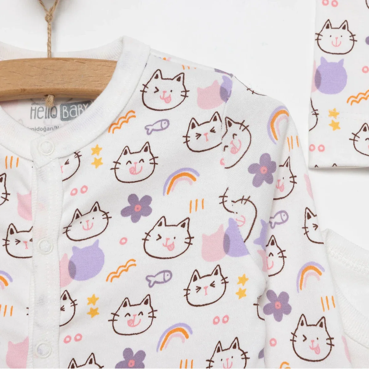 Baby Girl Sleepsuit Bodysuit & Hat Set - Ecru - Image 4