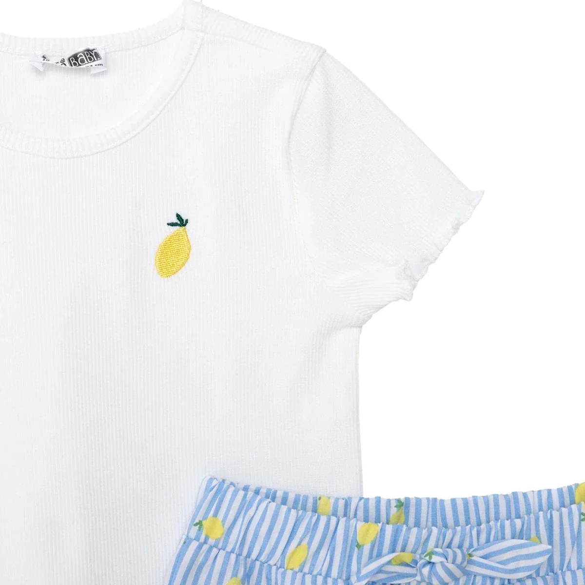 HelloBaby Girls T-shirt & Shorts Set Fruit Print Poplin - Ecru - Image 5