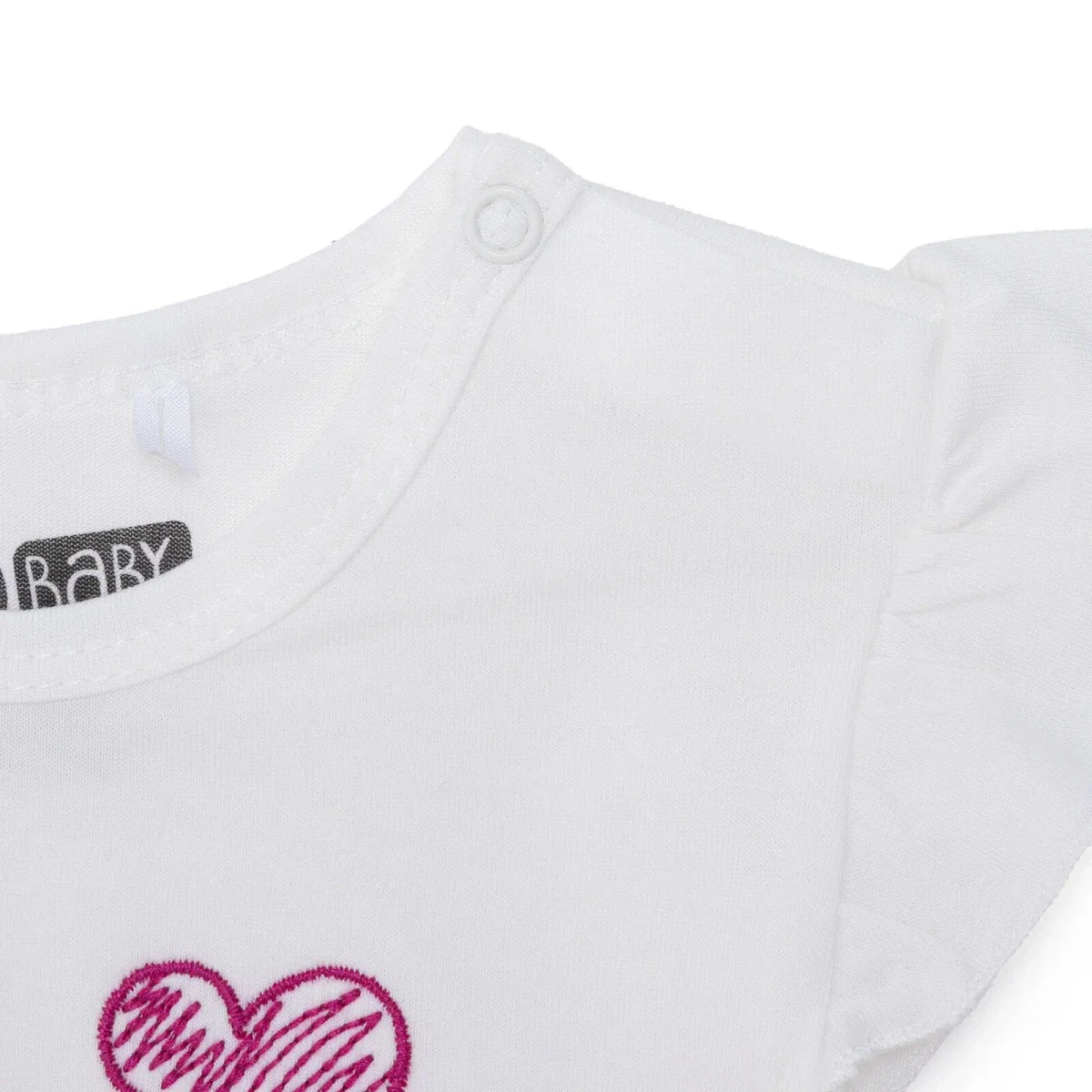 HelloBaby Girls T-shirt & Shorts Set Heart Print - Ecru - Image 4