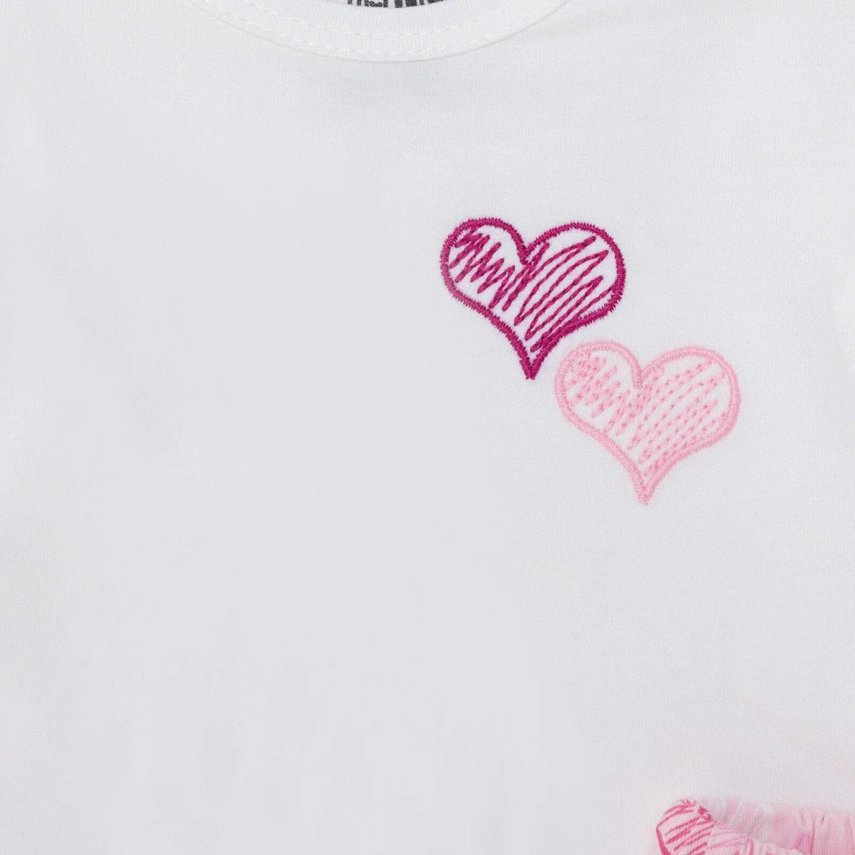 HelloBaby Girls T-shirt & Shorts Set Heart Print - Ecru - Image 6
