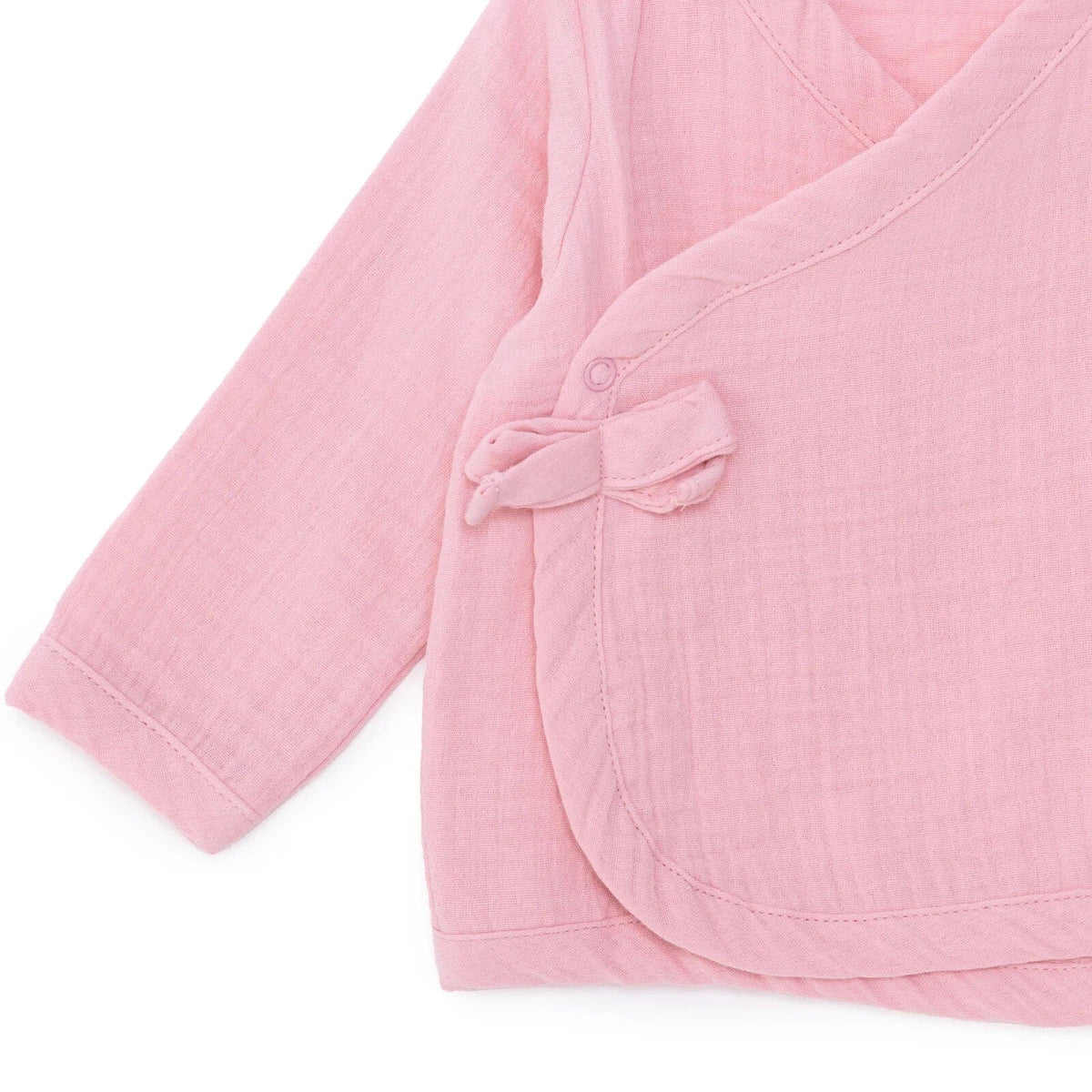 HelloBaby Girls Muslin Vest & Footless Bottom Set Striped - Pink - Image 5
