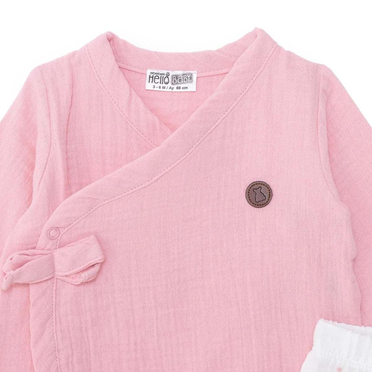HelloBaby Girls Muslin Vest & Footless Bottom Set Striped - Pink - Image 6