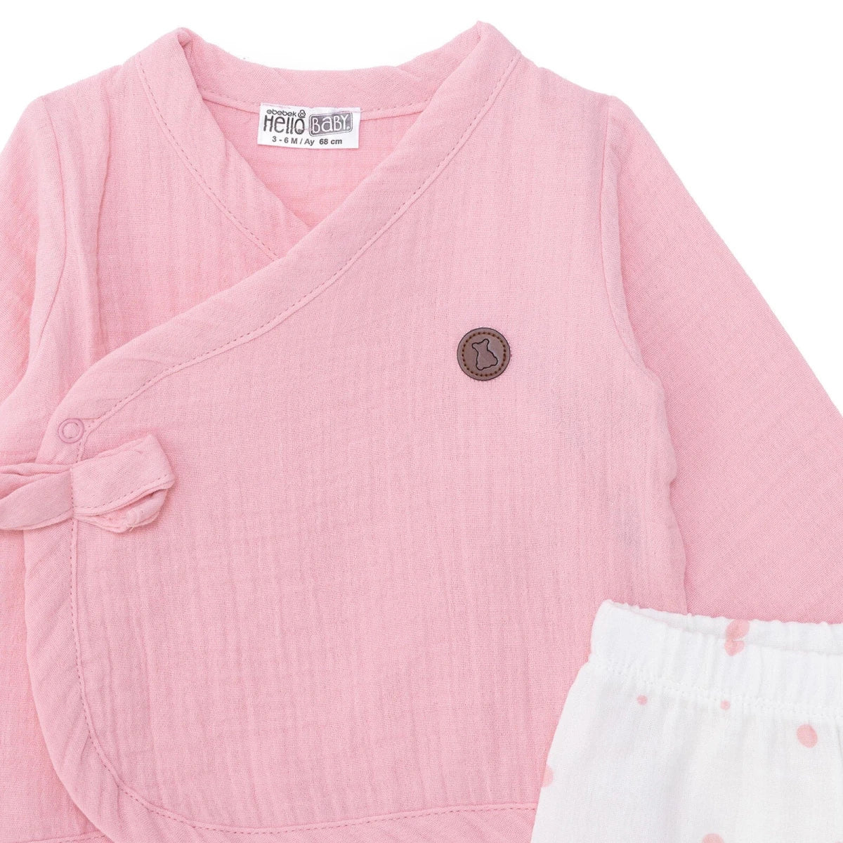 HelloBaby Girls Muslin Vest & Footless Bottom Set Striped - Pink - Image 7