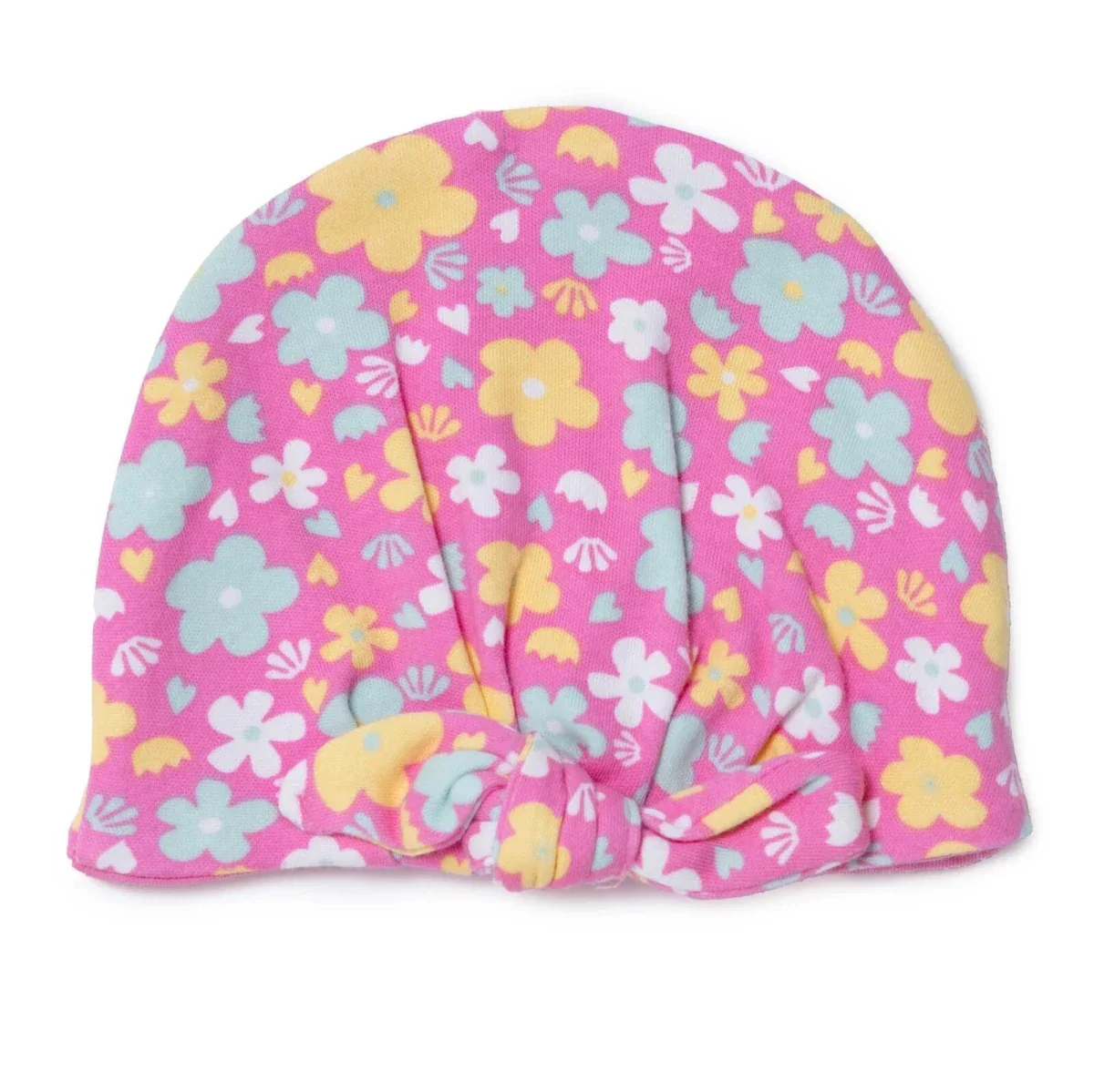 HelloBaby Girls Vest Hat & Footed Bottom Set Floral Print V-Neck - Pink - Image 5