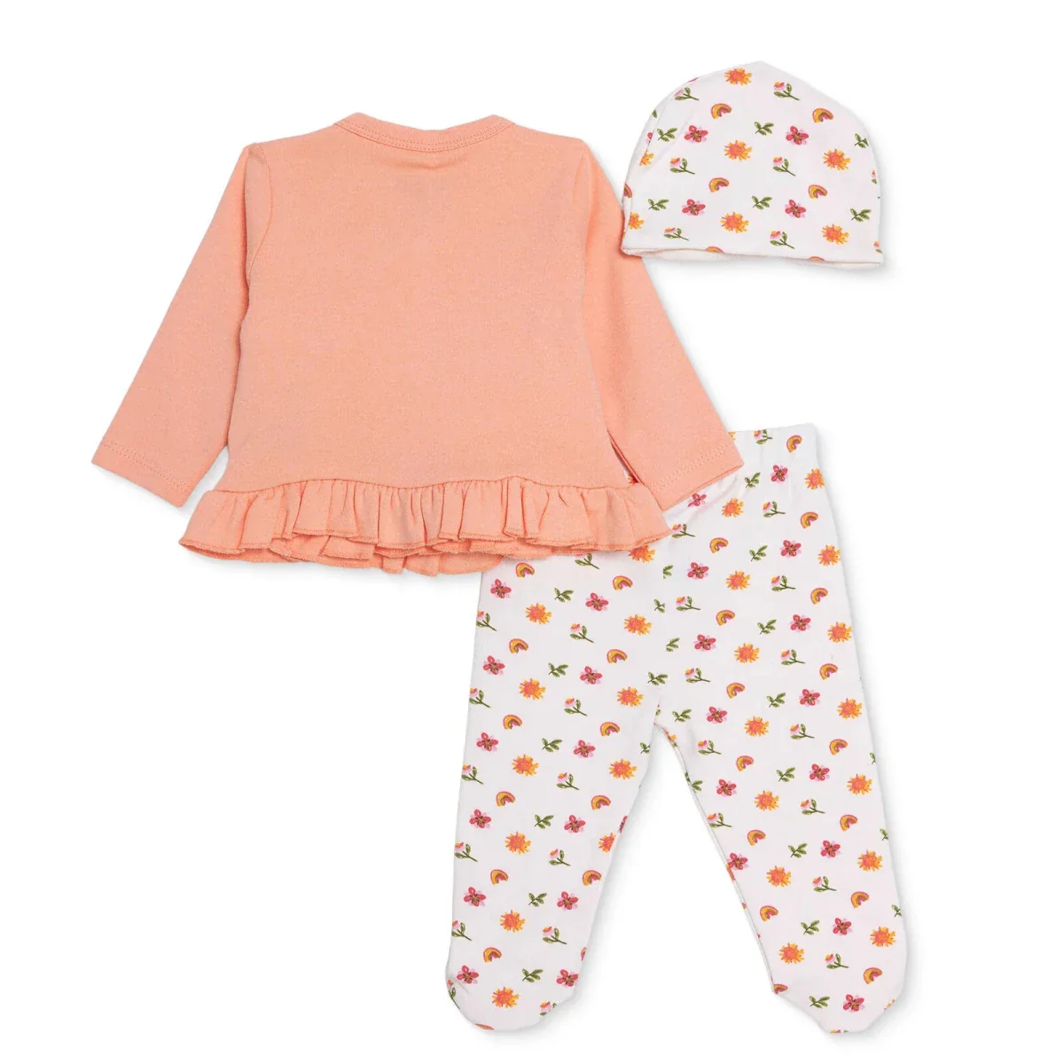 HelloBaby Girls Vest Hat & Footed Bottom Set Heart Print - Pink - Image 2