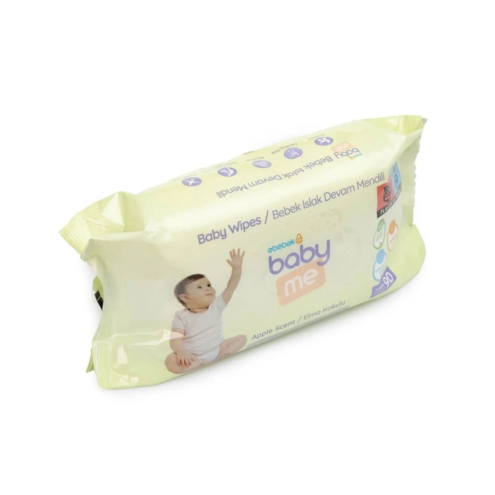 baby me Apple Scented Baby Wipes 90 pcs - Image 2