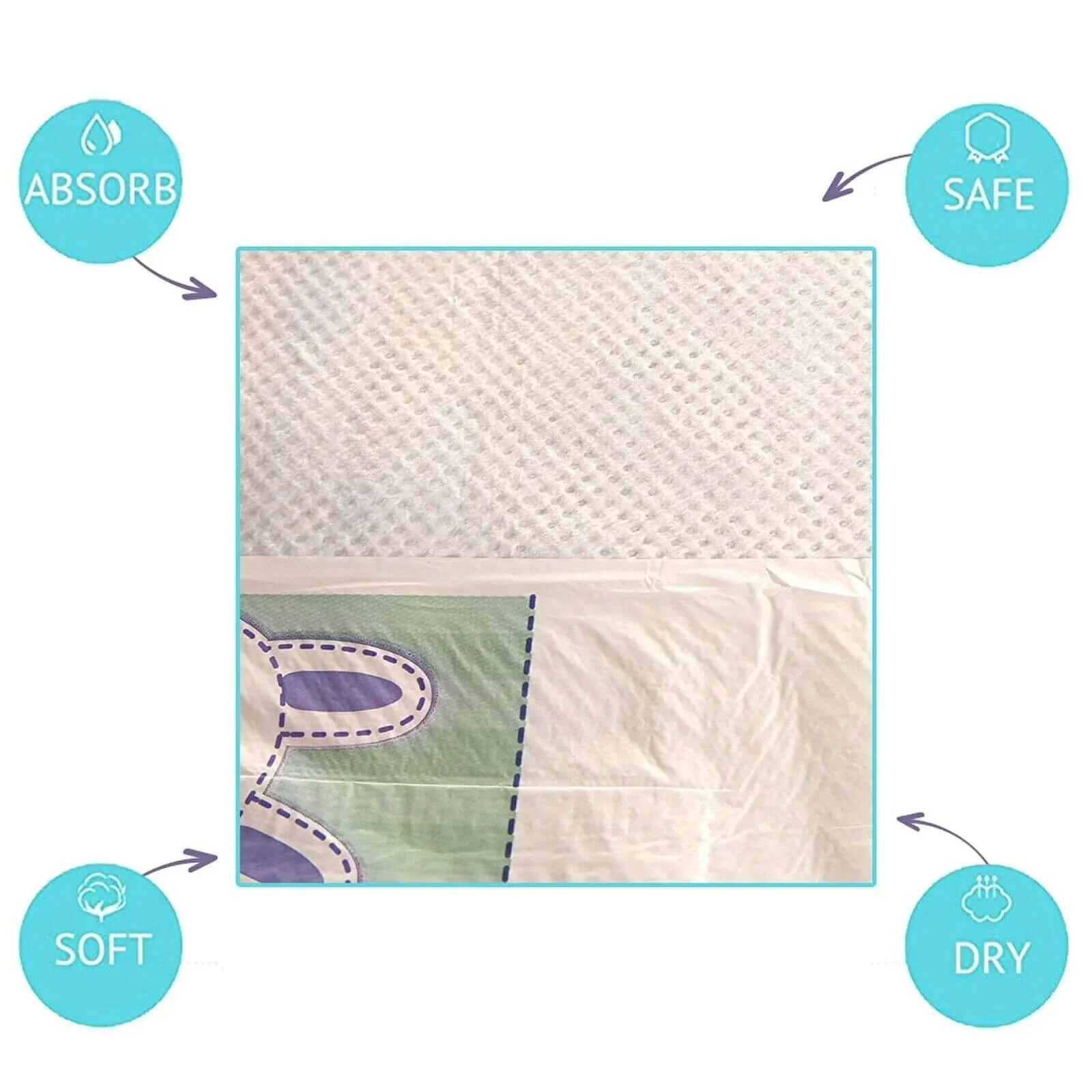 baby me Super Thin Baby Nappy Changing Mats 60x90cm - 40 pcs - Image 5