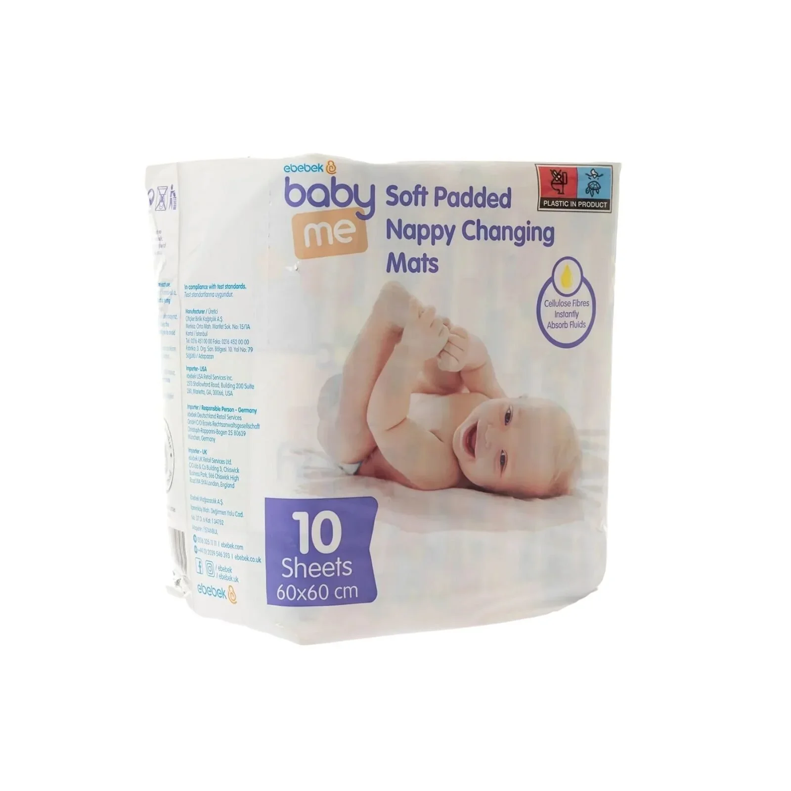 baby me Soft Padded Changing Mats 60x60cm - 10 pcs - Image 2