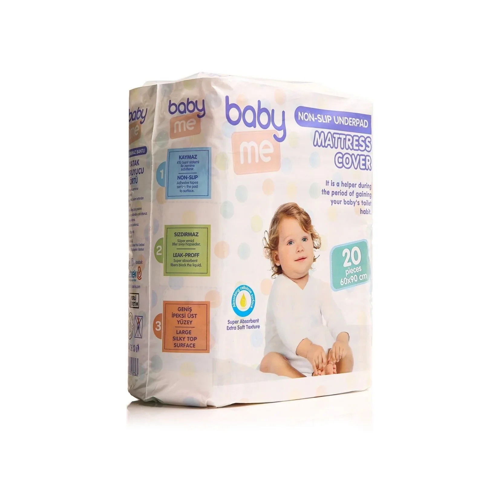 baby me Non-Slip Underpad Mattress Cover 60x90cm 20 pcs - Image 2