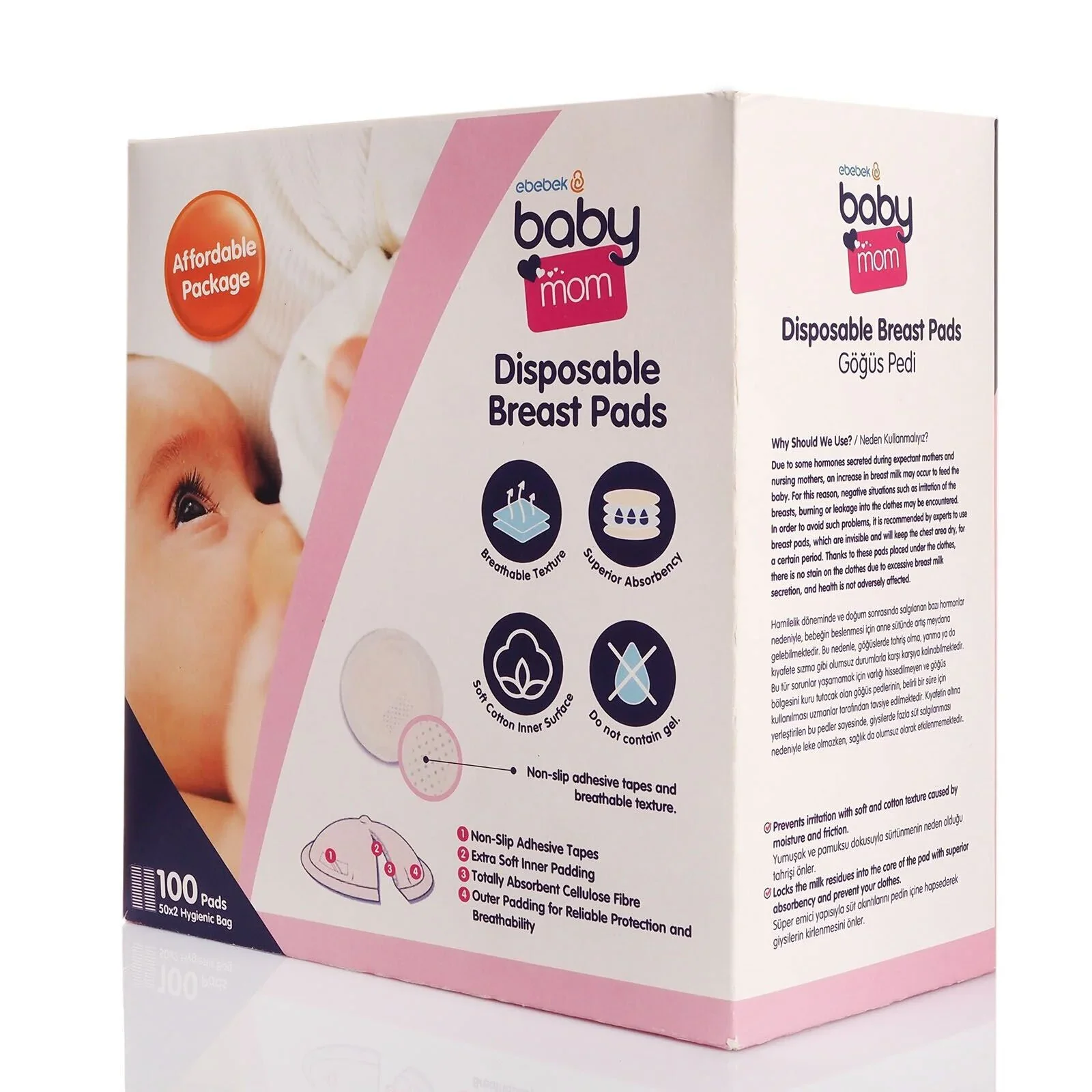 baby mom Disposable Breast Pads 100 pcs - Image 2