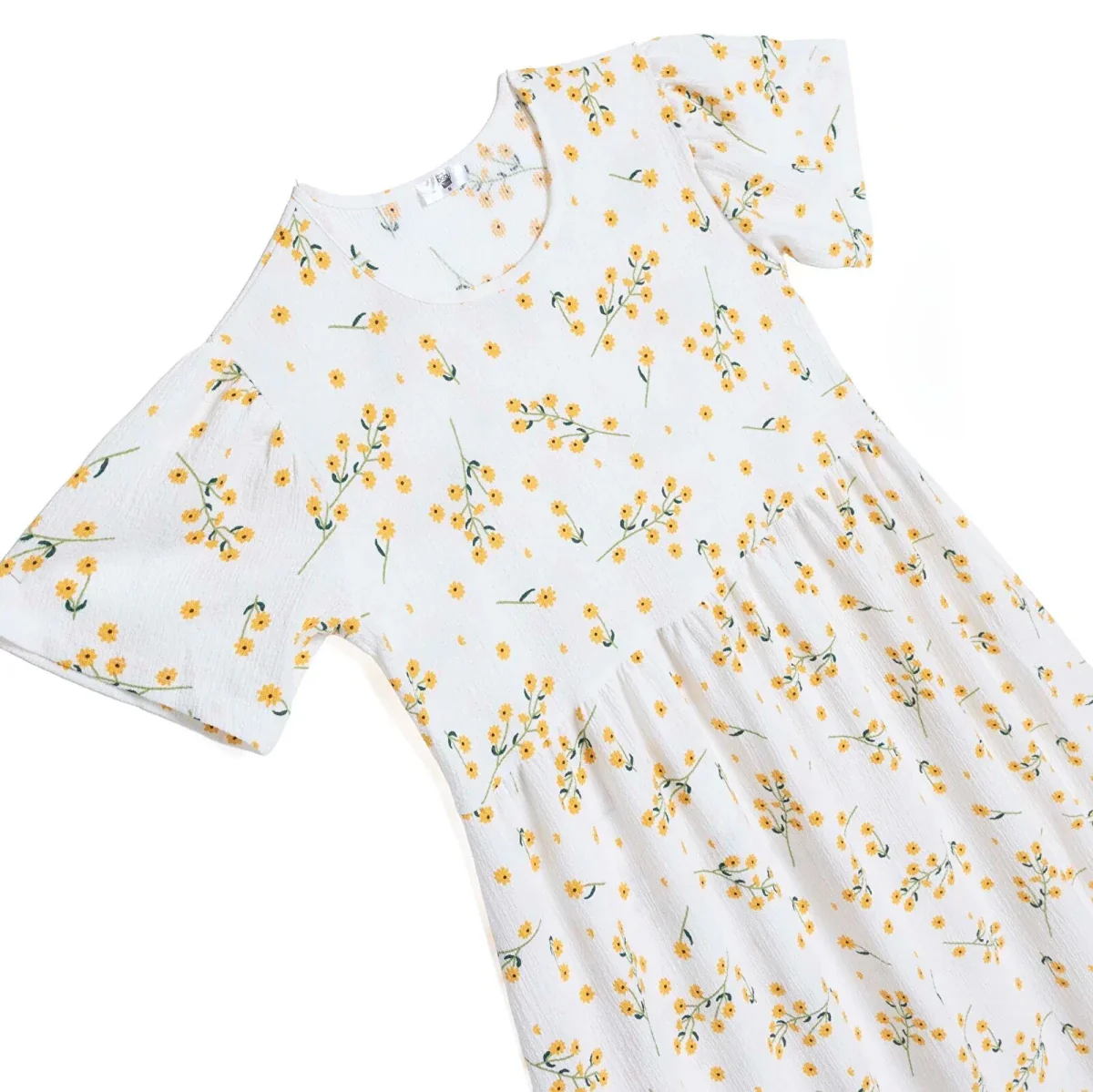 Baby Mom Maternity Dress Daisy Print - Ecru Printed - Image 5