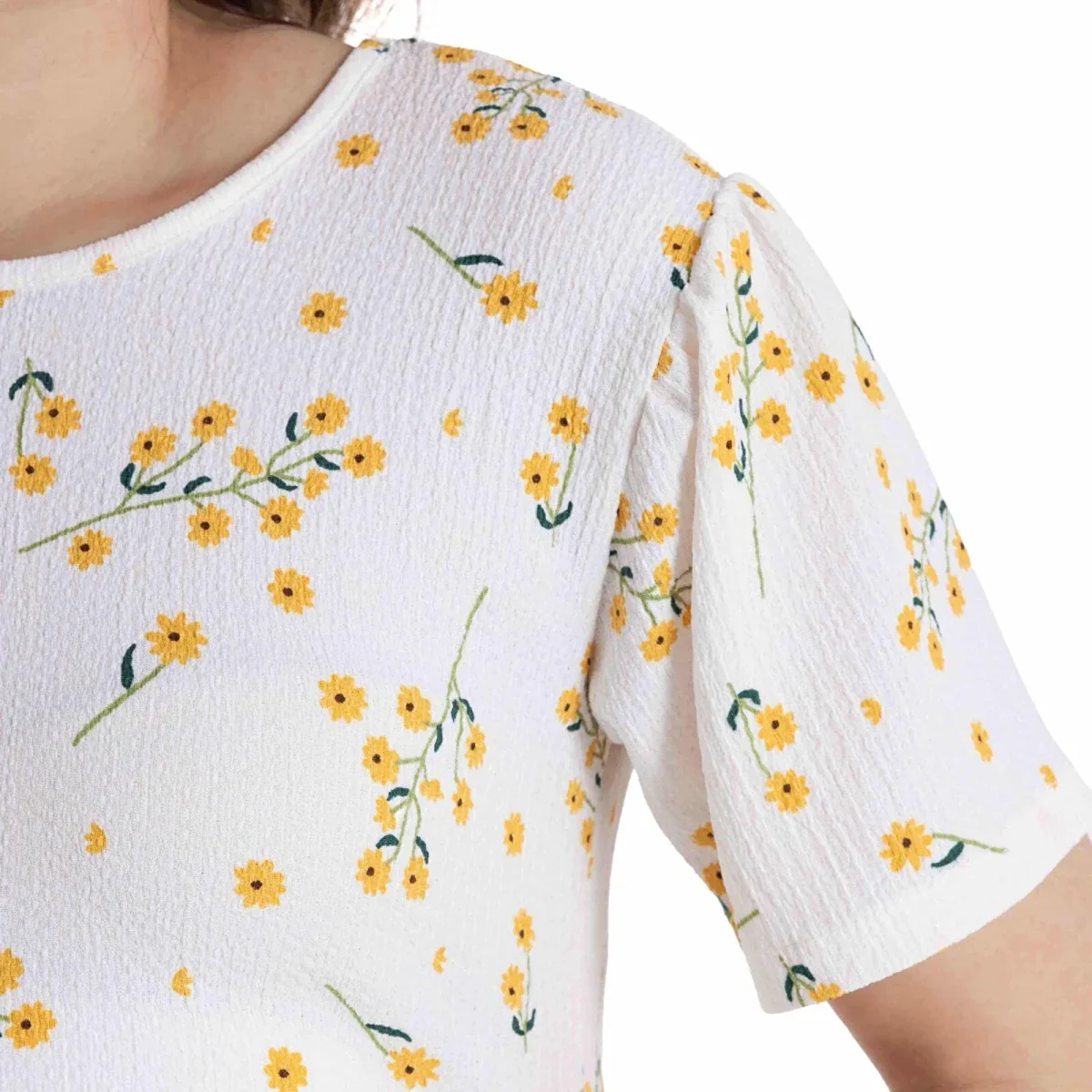Baby Mom Maternity Dress Daisy Print - Ecru Printed - Image 8