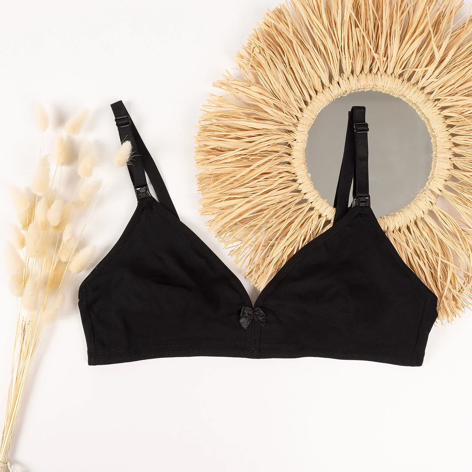 baby mom Non Padded Nursing Bra - Black - Image 2