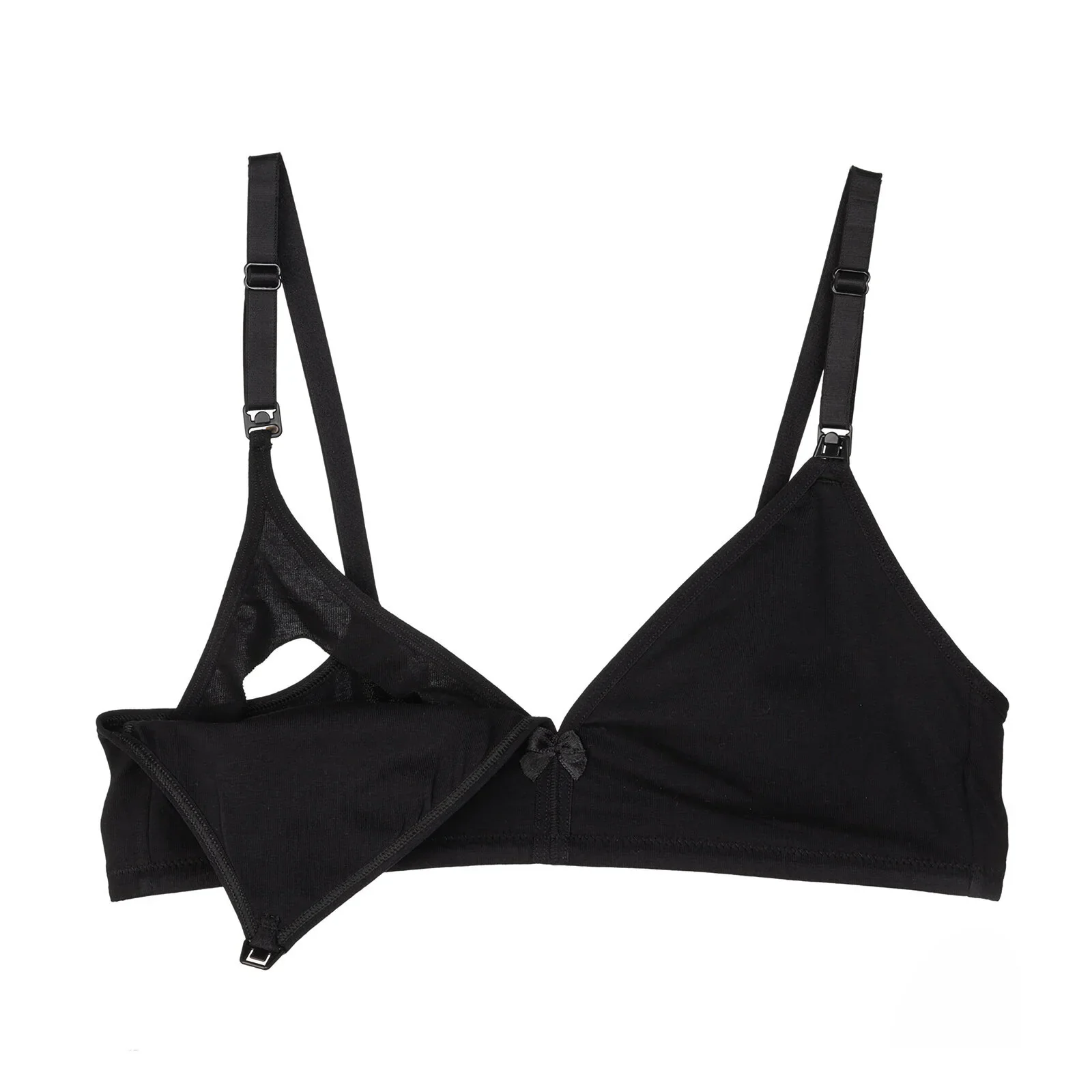 baby mom Non Padded Nursing Bra - Black - Image 5