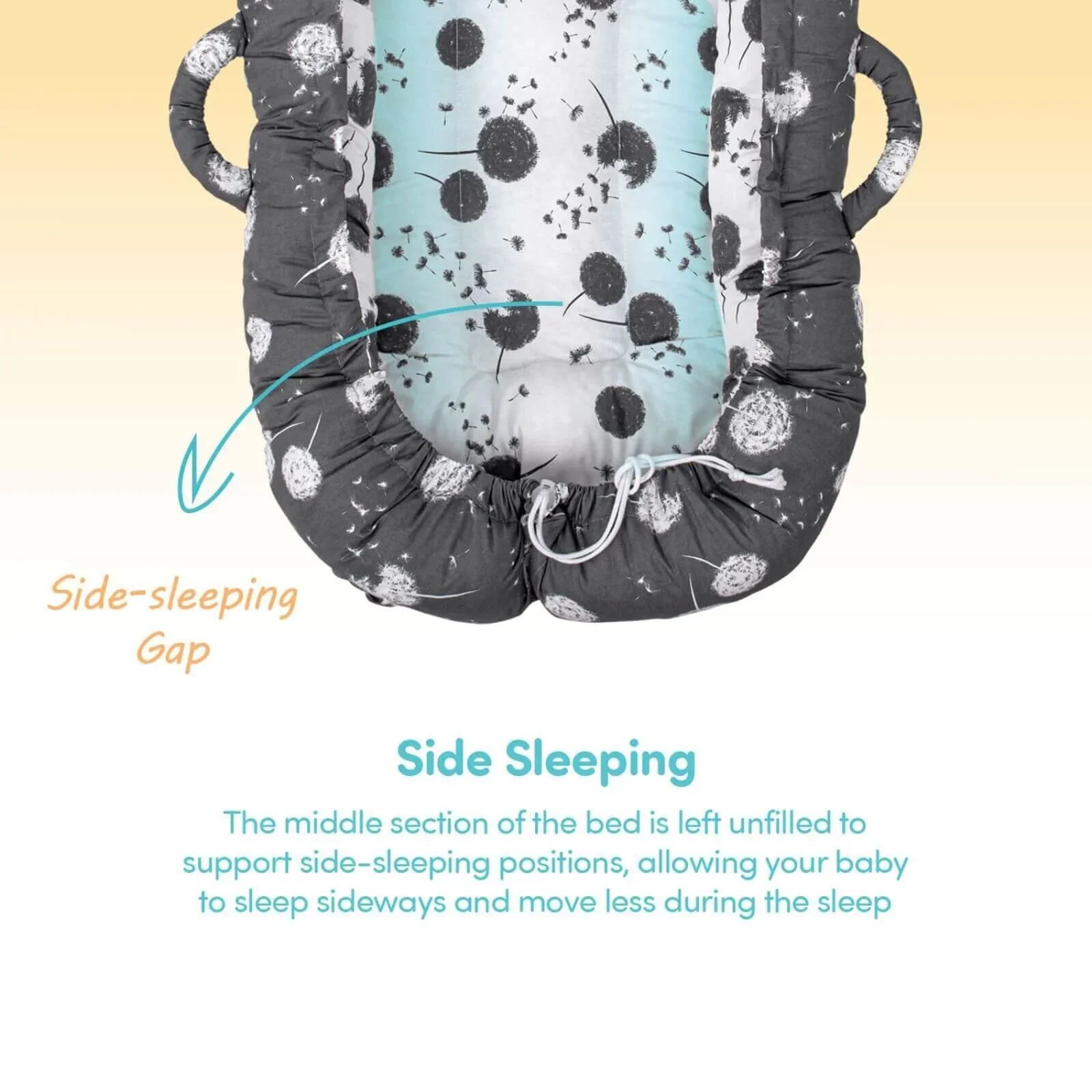 baby plus Mother Side Baby Reflux Bed - Dandelion - Image 6