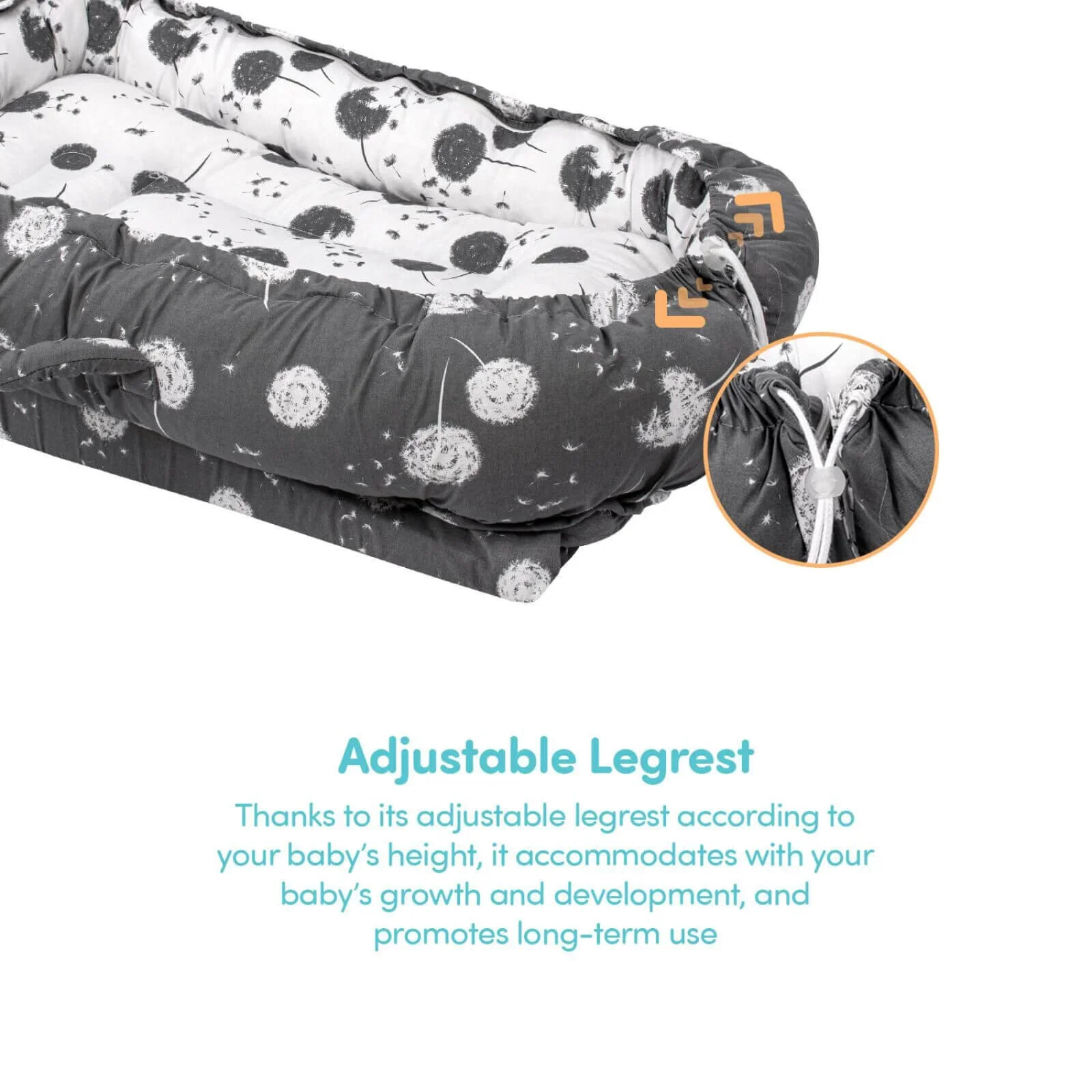 baby plus Mother Side Baby Reflux Bed Dandelion - Image 7