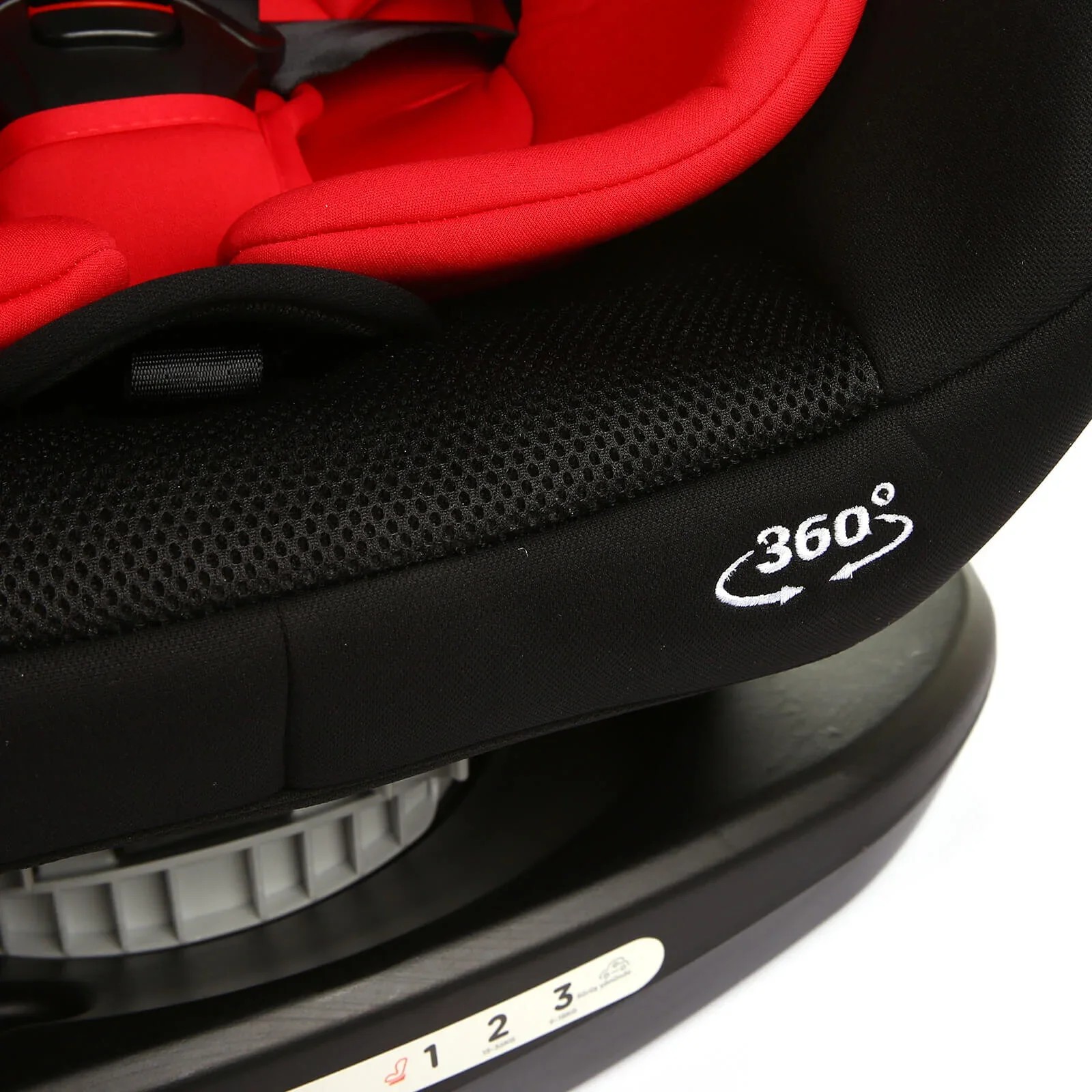 baby plus Orbitfix Group 0+/1/2/3 (Birth to 12 Years) Car Seat - Black Red - Image 10
