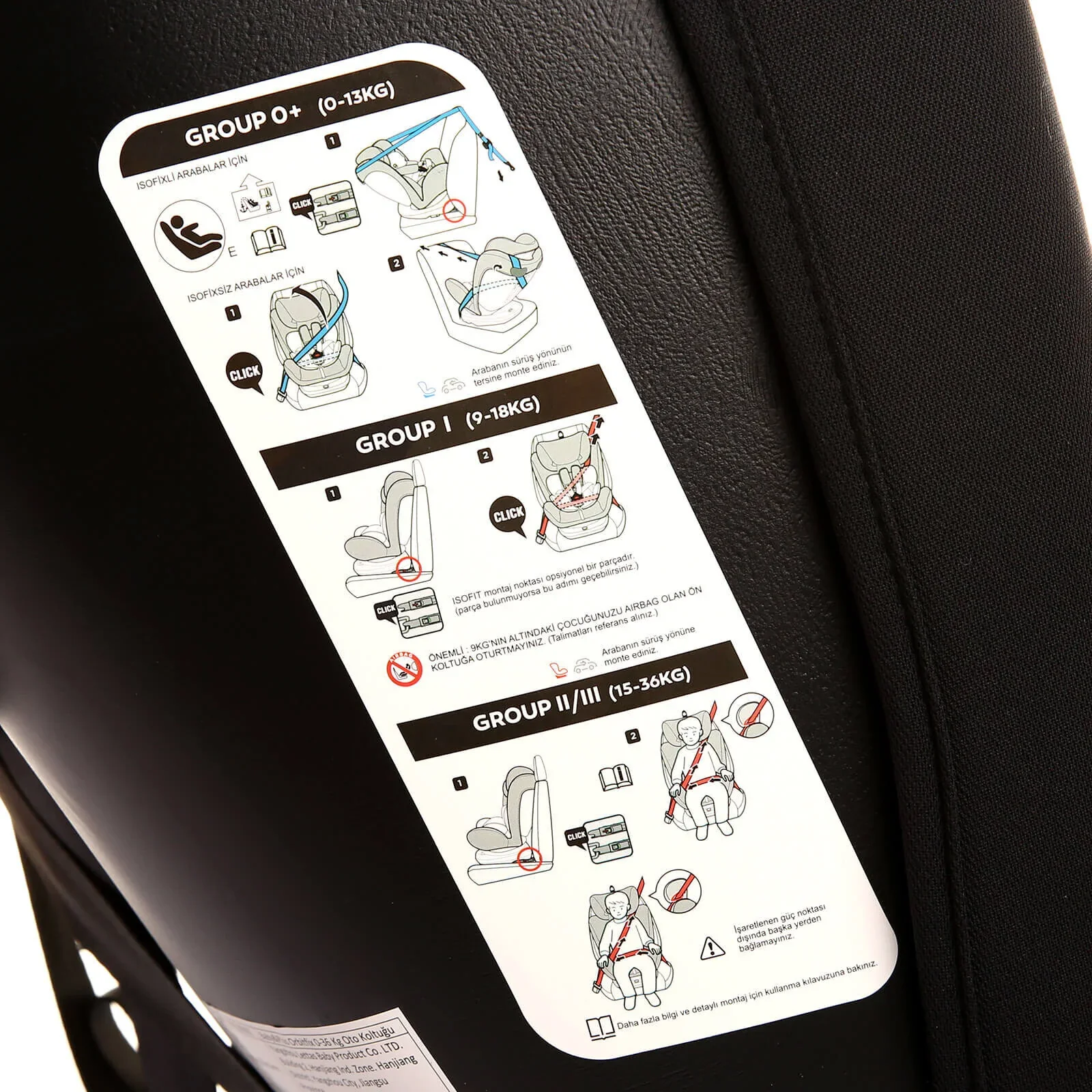 baby plus Orbitfix Group 0+/1/2/3 (Birth to 12 Years) Car Seat - Black Red - Image 14