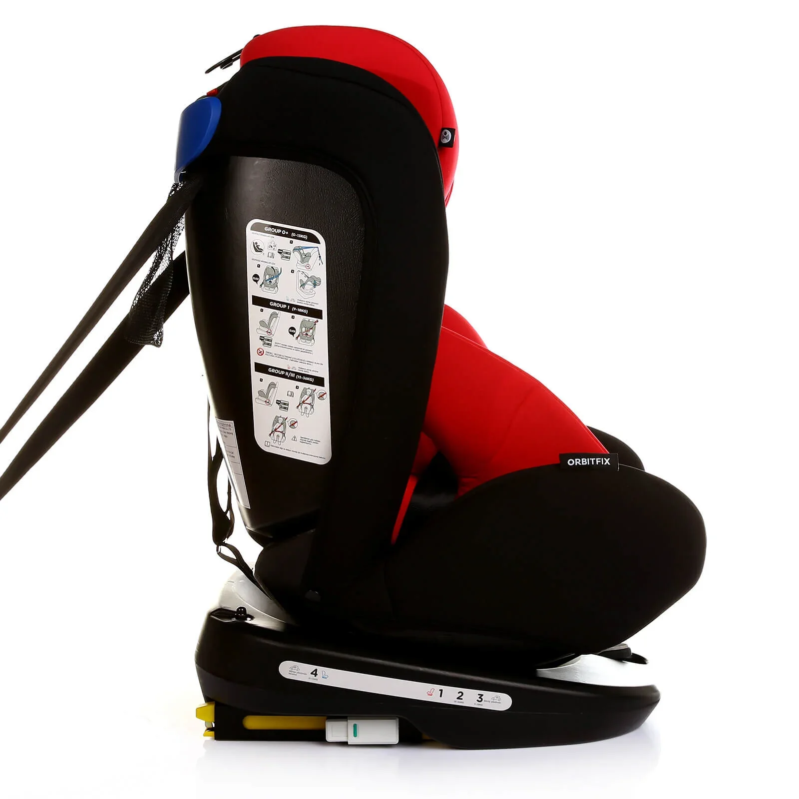 baby plus Orbitfix Group 0+/1/2/3 (Birth to 12 Years) Car Seat - Black Red - Image 2