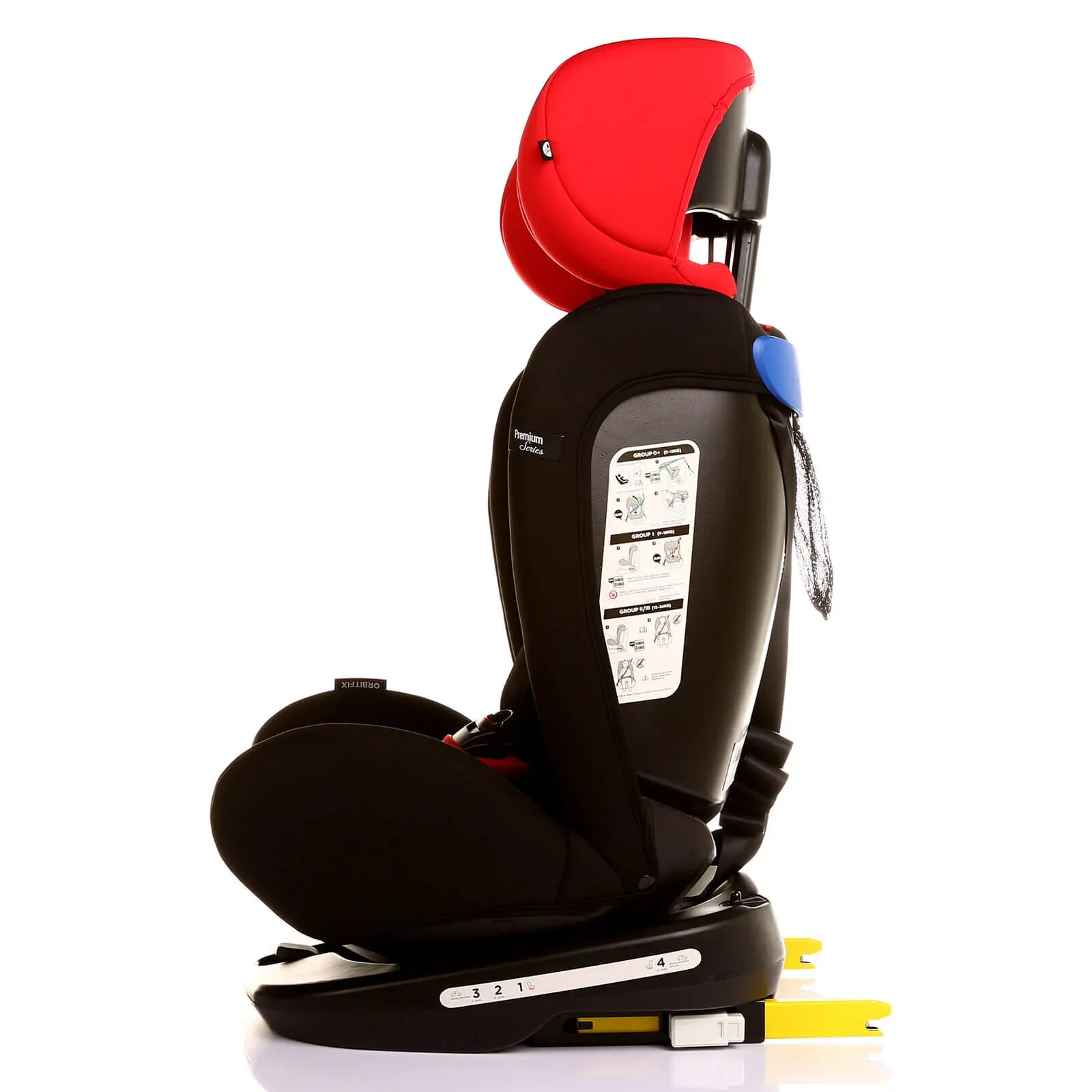 baby plus Orbitfix Group 0+/1/2/3 (Birth to 12 Years) Car Seat - Black Red - Image 26