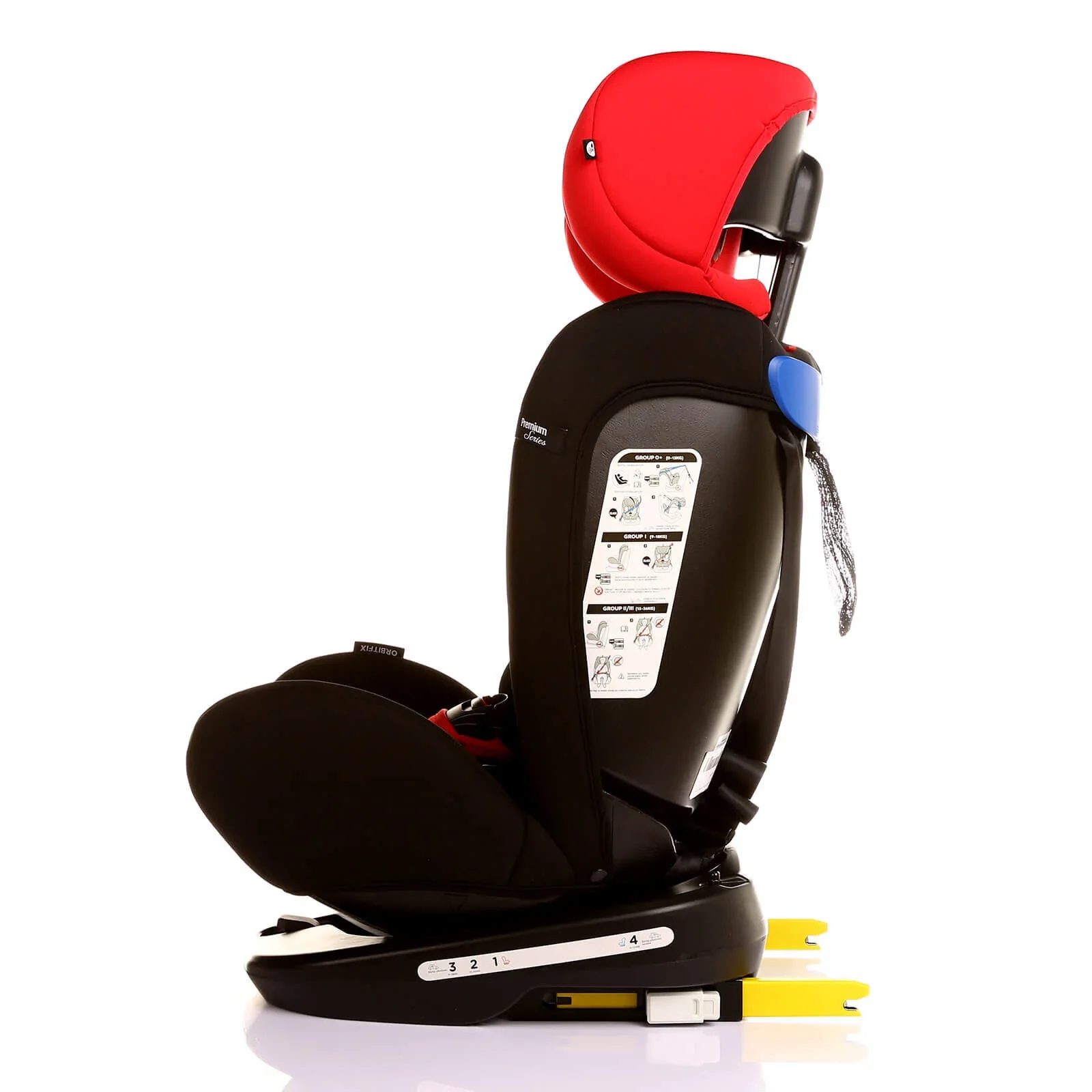 baby plus Orbitfix Group 0+/1/2/3 (Birth to 12 Years) Car Seat - Black Red - Image 27