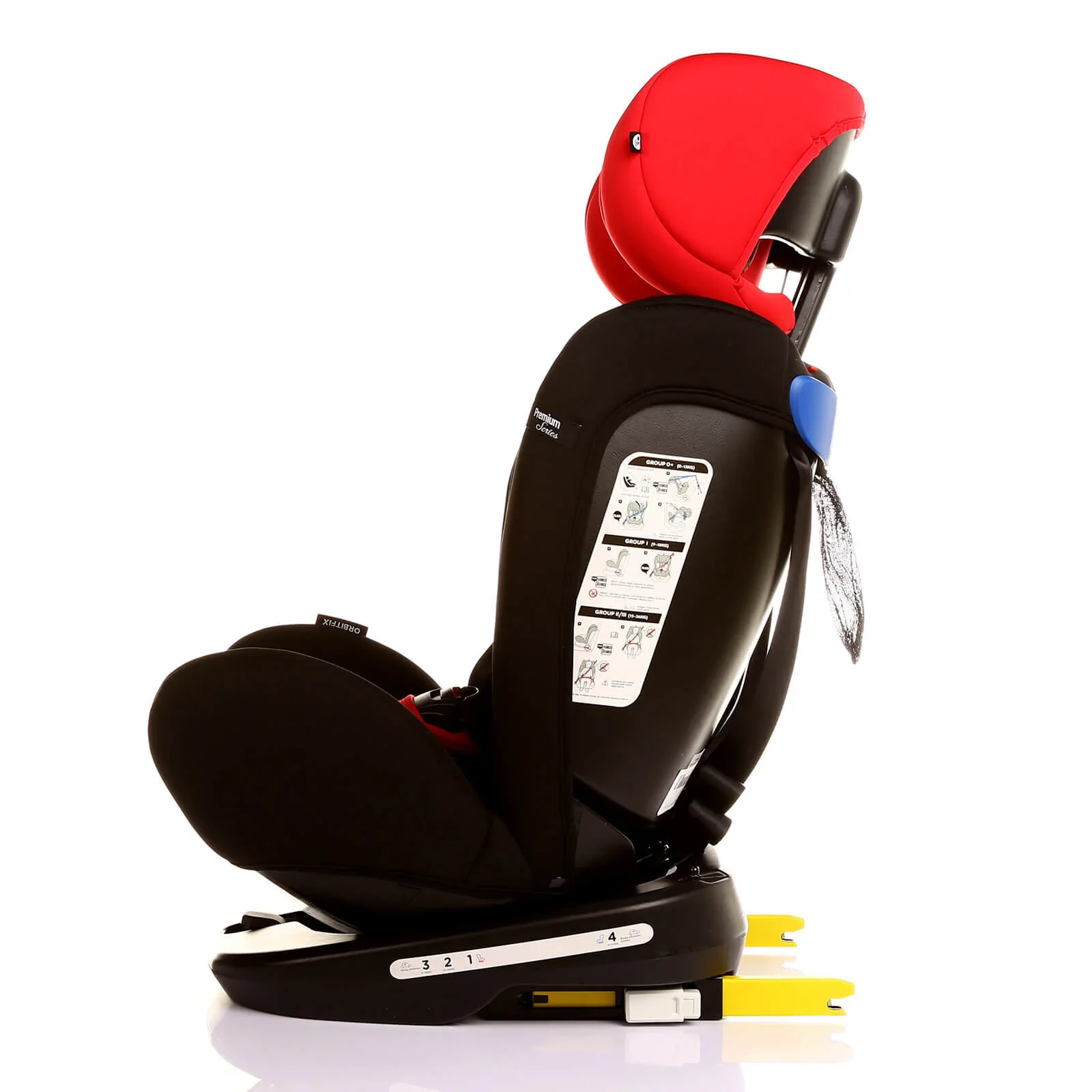 baby plus Orbitfix Group 0+/1/2/3 (Birth to 12 Years) Car Seat - Black Red - Image 28