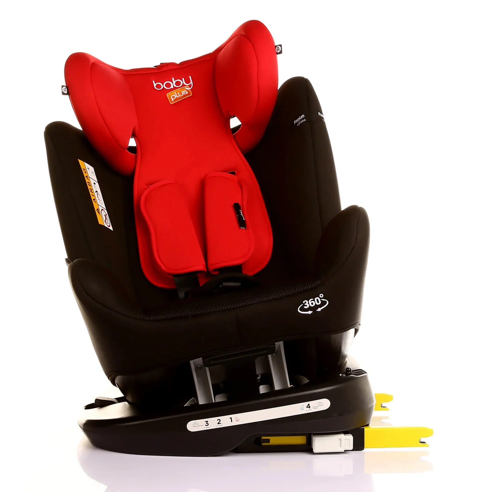 baby plus Orbitfix Group 0+/1/2/3 (Birth to 12 Years) Car Seat - Black Red - Image 29