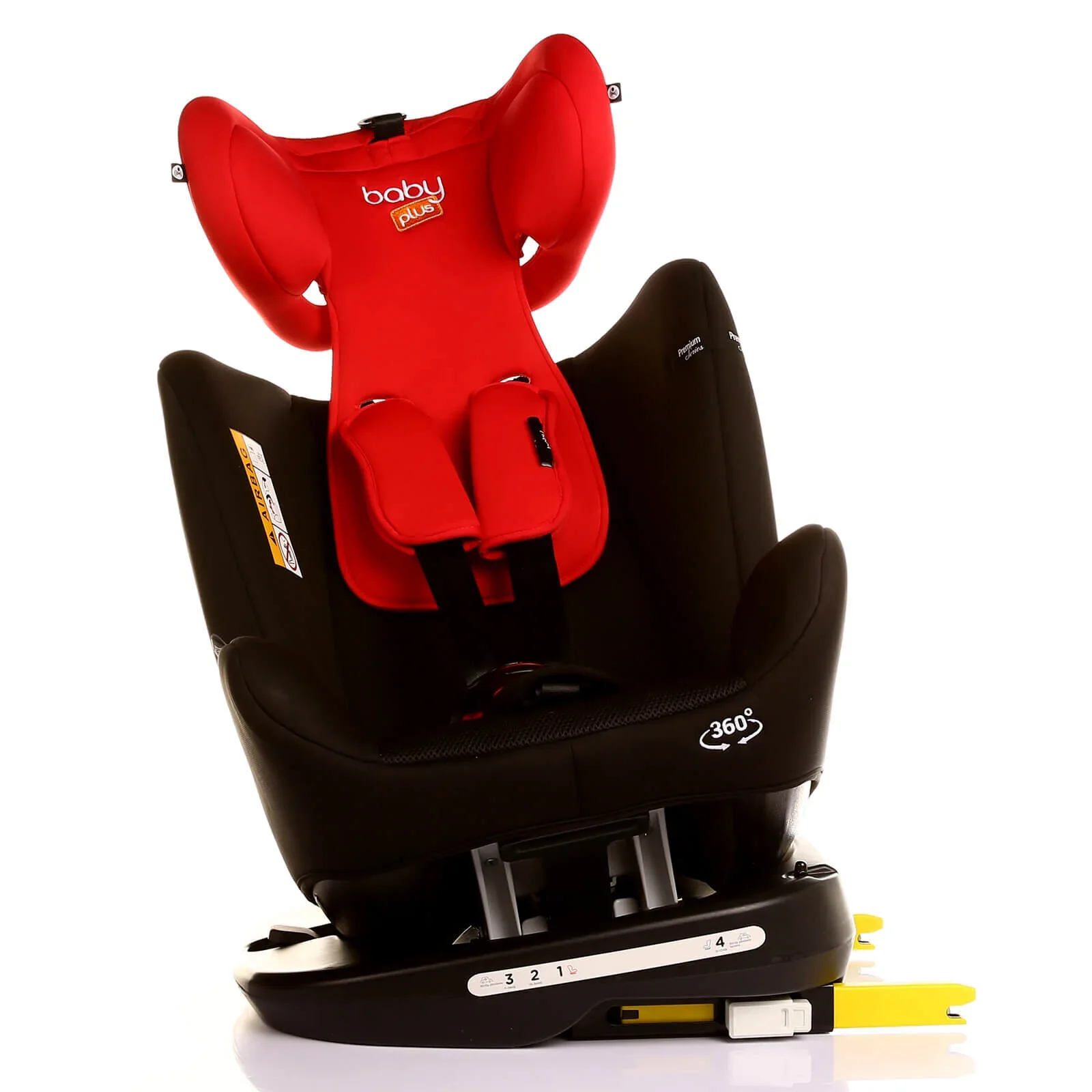 baby plus Orbitfix Group 0+/1/2/3 (Birth to 12 Years) Car Seat - Black Red - Image 30