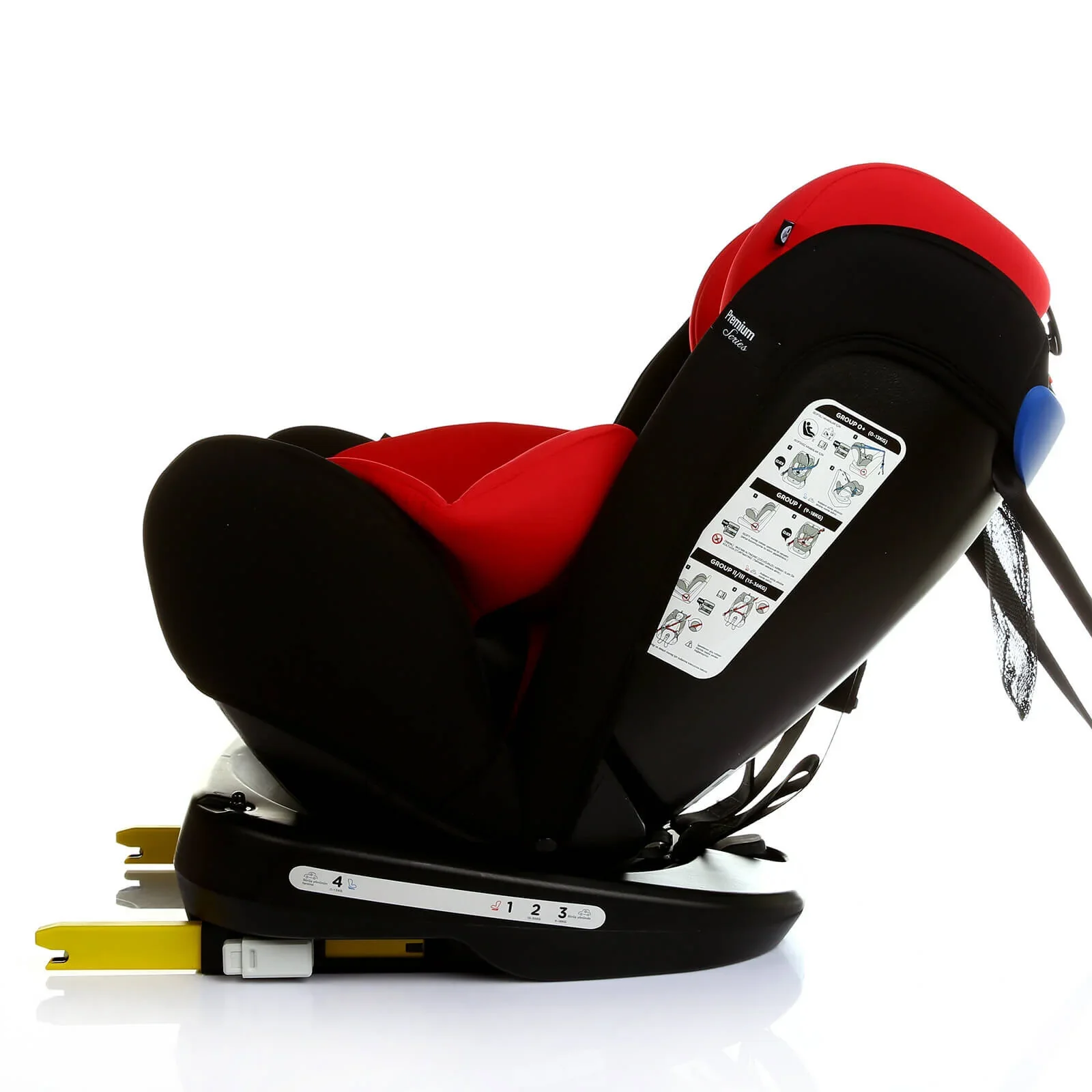 baby plus Orbitfix Group 0+/1/2/3 (Birth to 12 Years) Car Seat - Black Red - Image 7