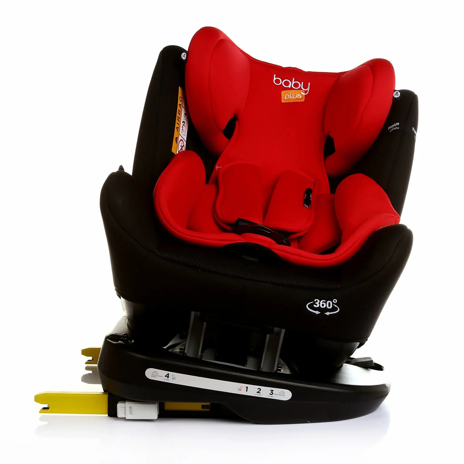 baby plus Orbitfix Group 0+/1/2/3 (Birth to 12 Years) Car Seat - Black Red - Image 8