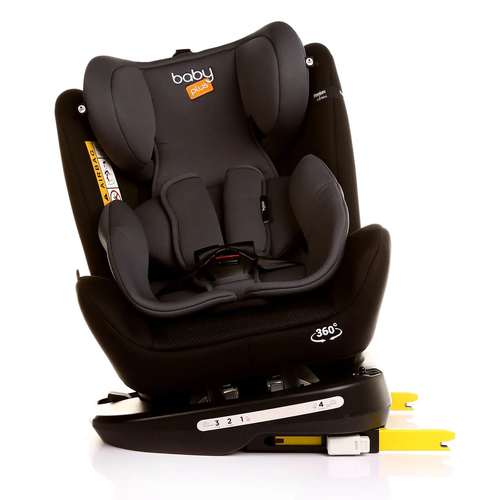 baby plus Orbitfix Group 0+/1/2/3 (Birth to 12 Years) Car Seat - Black Grey - Image 4