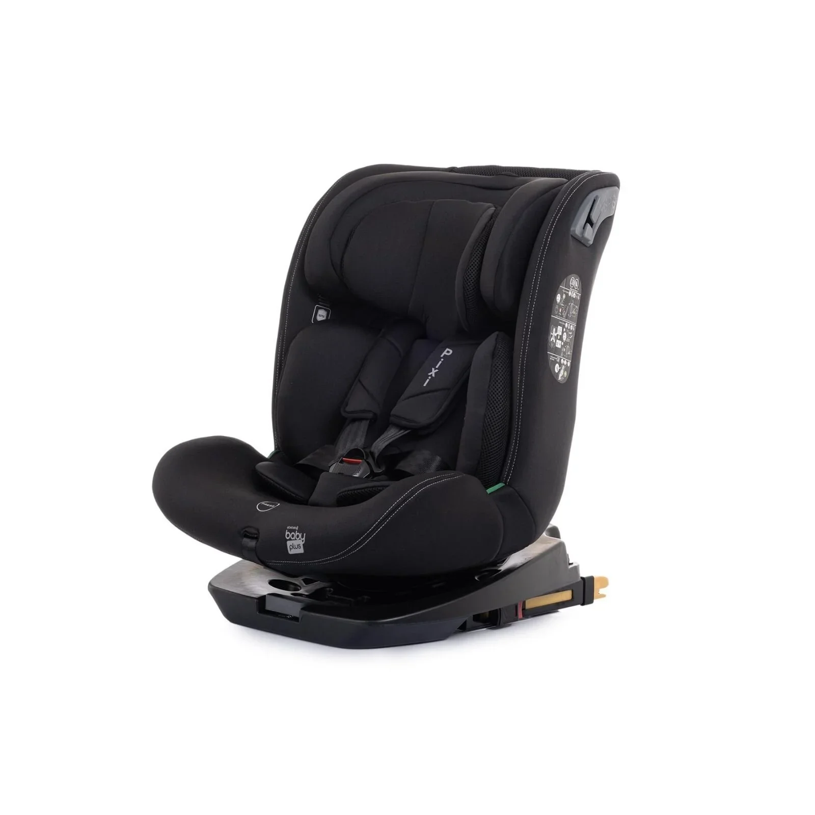 baby plus Pixi i-Size Group 0+/1/2/3 (Birth to 12 Years) Car Seat - Black - Image 9