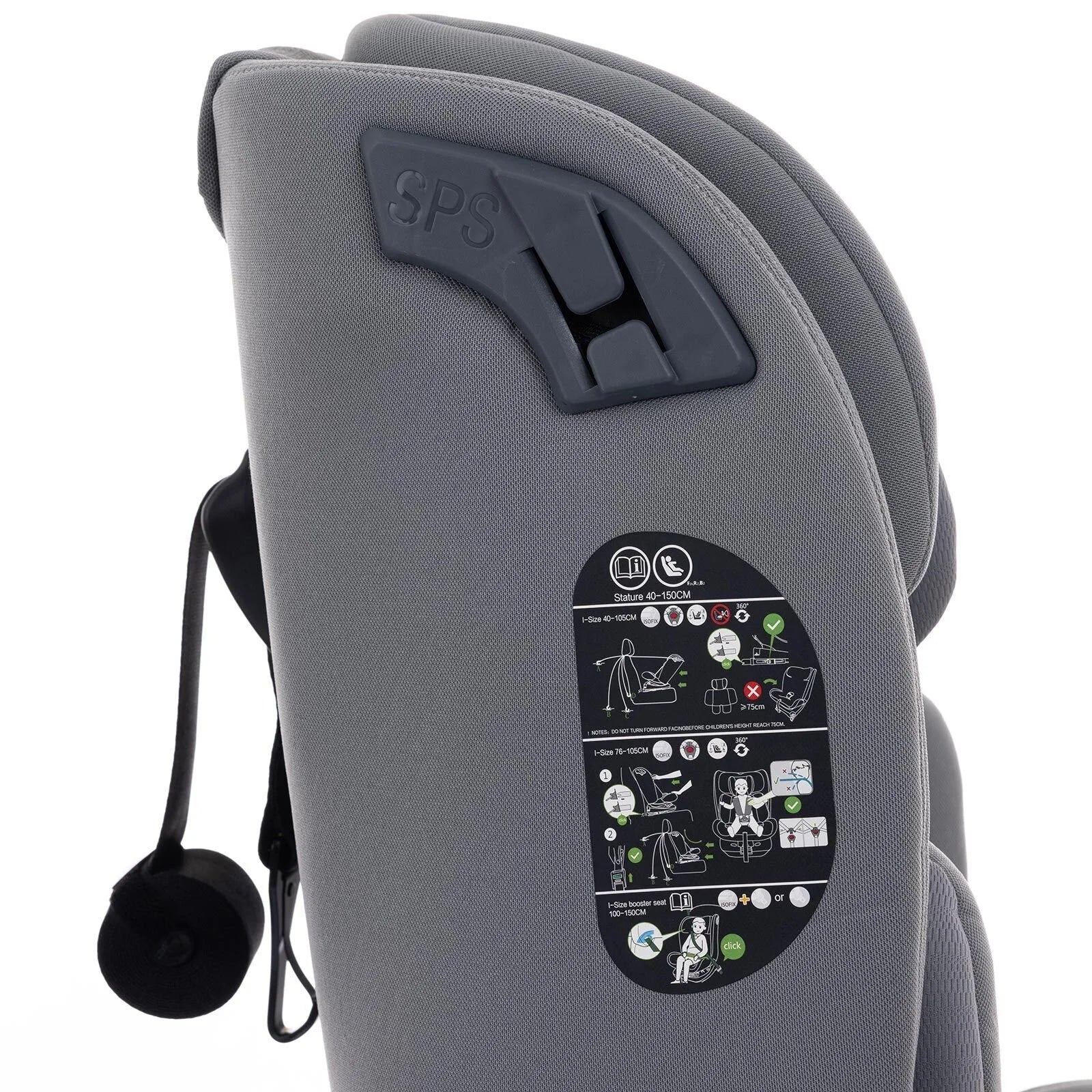 baby plus Pixi i-Size Group 0+/1/2/3 (Birth to 12 Years) Car Seat - Grey - Image 16