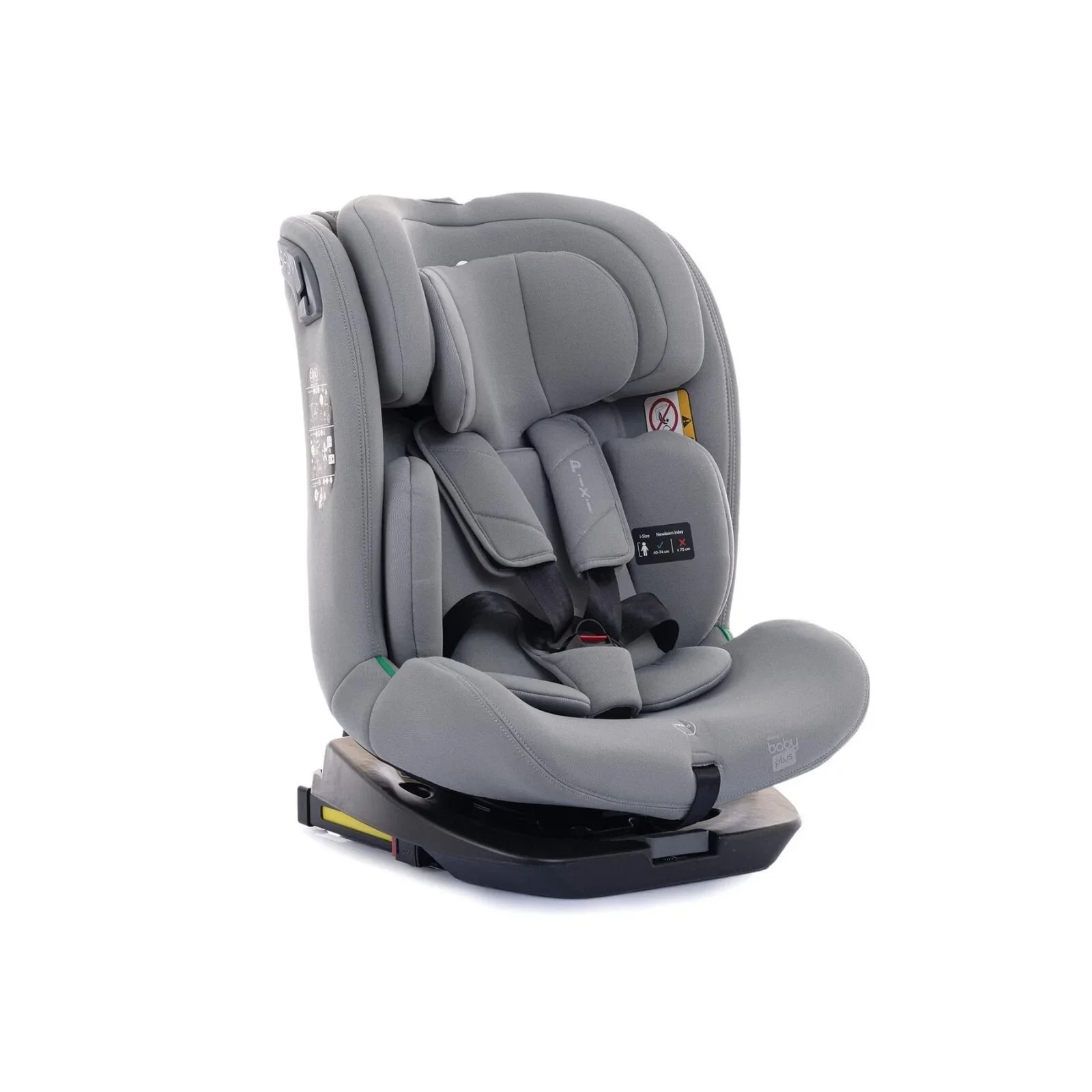 baby plus Pixi i-Size Group 0+/1/2/3 (Birth to 12 Years) Car Seat - Grey - Image 2