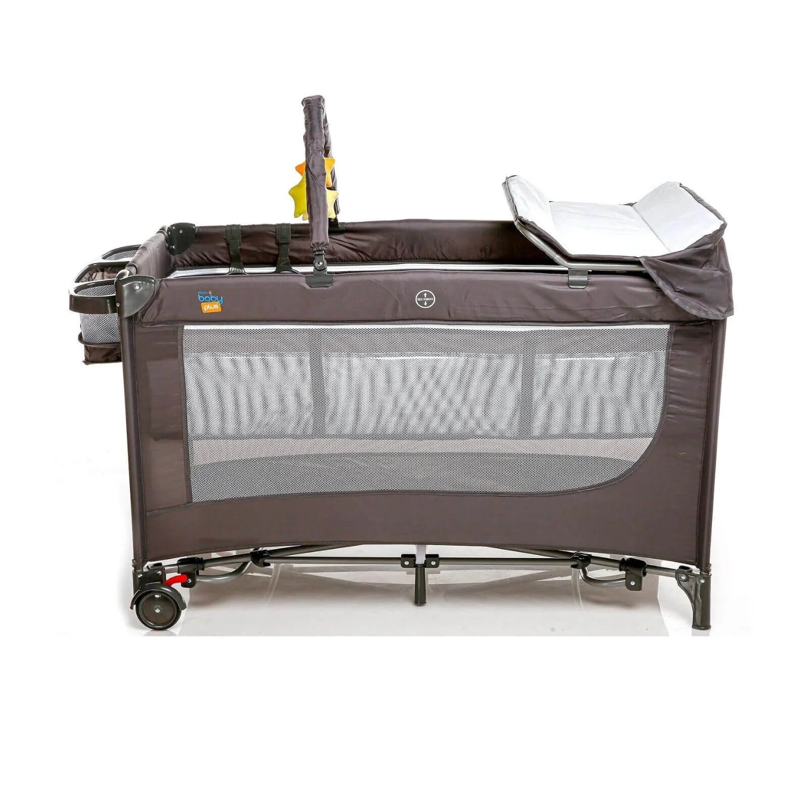 baby plus Play-Sleep Travel Cot - Grey - Image 2