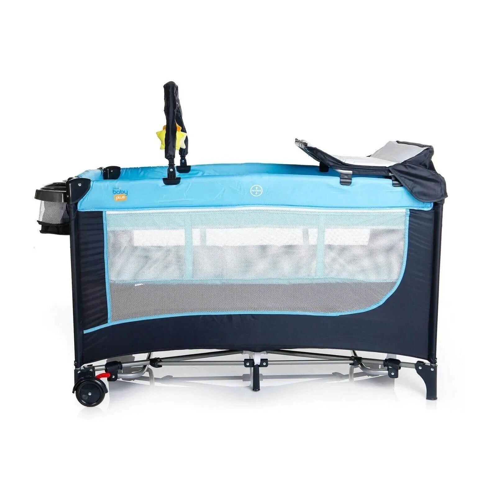 baby plus Play-Sleep Travel Cot - Ocean Blue - Image 2