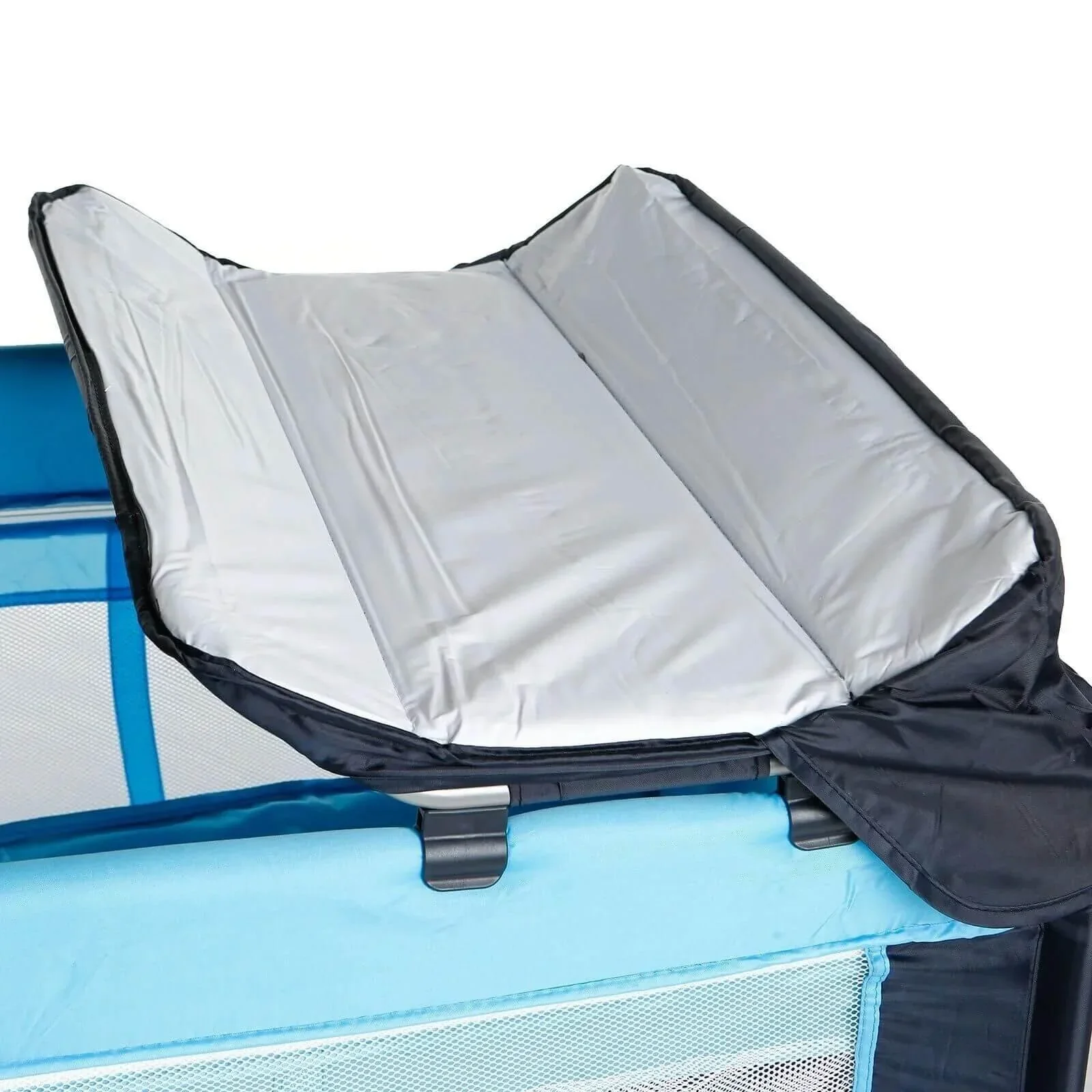 baby plus Play-Sleep Travel Cot - Ocean Blue - Image 4