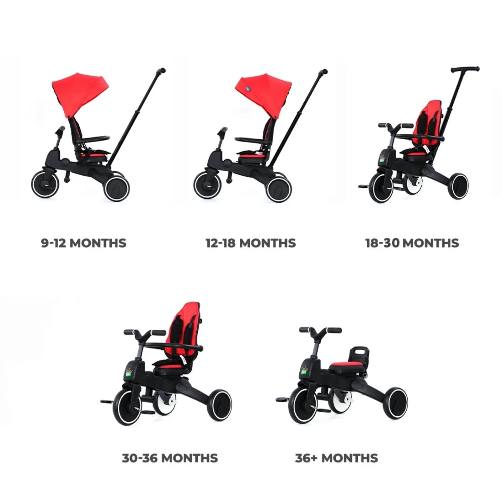 baby toys 3 in 1 Panda Foldable Trike Tricycles - Image 2