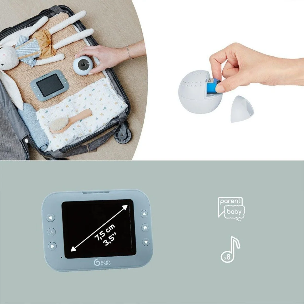 Babymoov Babyphone Yoo Roll Video Baby Monitor - Image 5