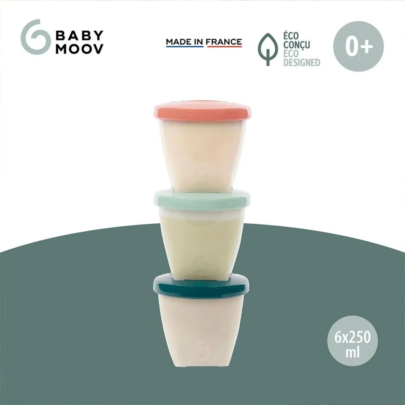 Babymoov Bio-Sourced Babybols Food Containers 250ml Pack of 6 - Image 2