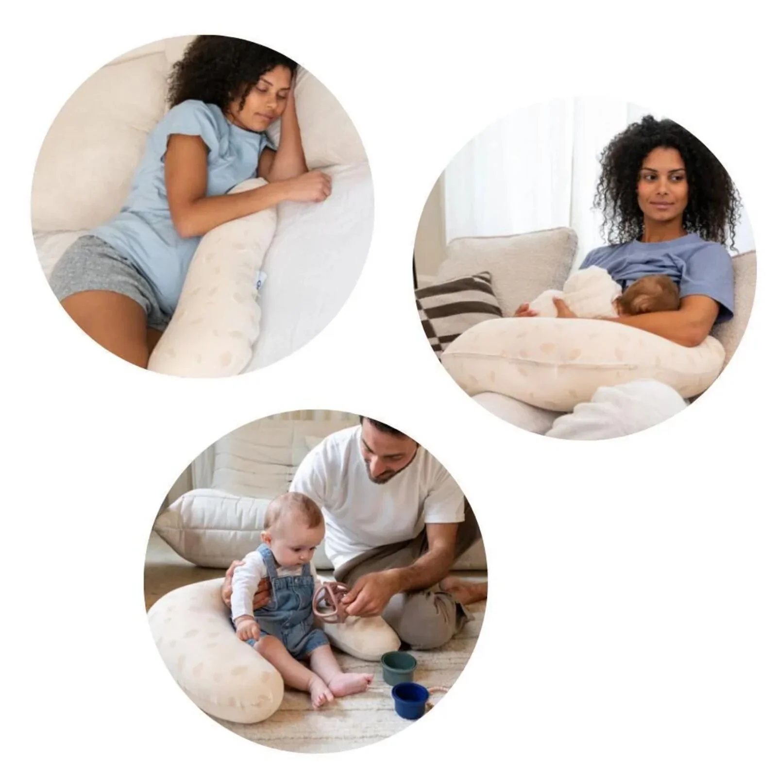 Doomoo Twisty 2-in-1 Petals Pregnancy Pillow - Latte - Image 8